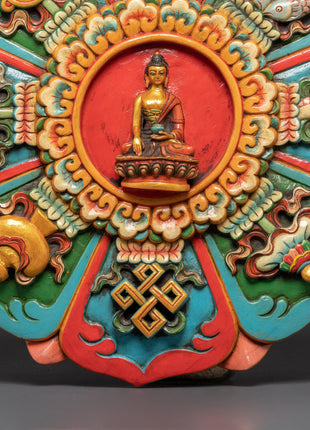 Shakyamuni Buddha Wall Hanging with Auspicious Symbols | The Awakened One