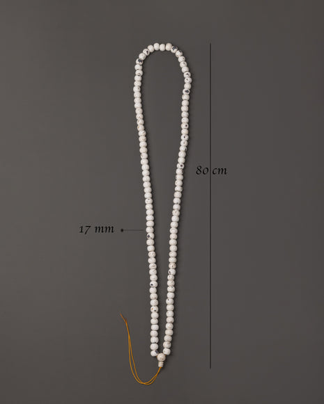 Handmade Conch Shell Mala | White Buddhist Prayer Beads Mala