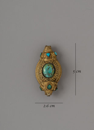 Tibetan Head Gear with Turquoise  | A Sacred Adornment with Turquoise Stones