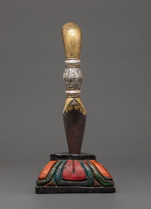 Brass Inlaid Phurba | Tibetan Dagger for Ritual Protection