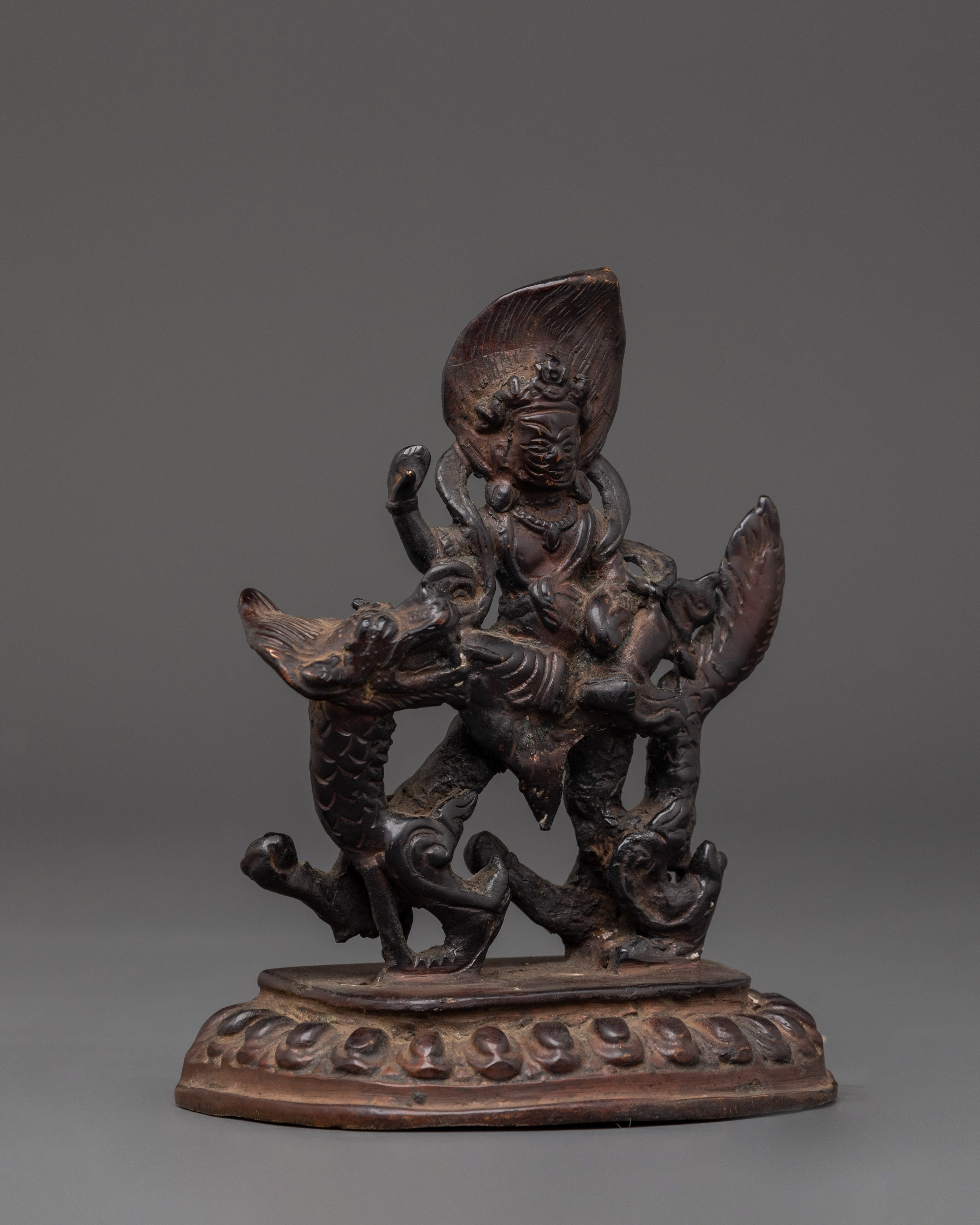 Oxidized Copper White Dzambhala Statue | Wealth and Abundance