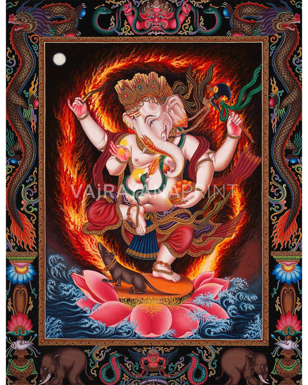 Ganesh Thangka Digital Prints