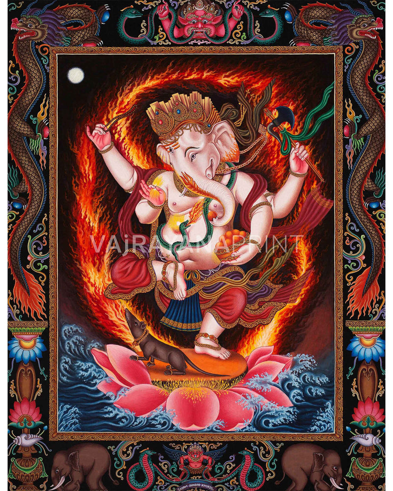 Ganesh Thangka Digital Prints