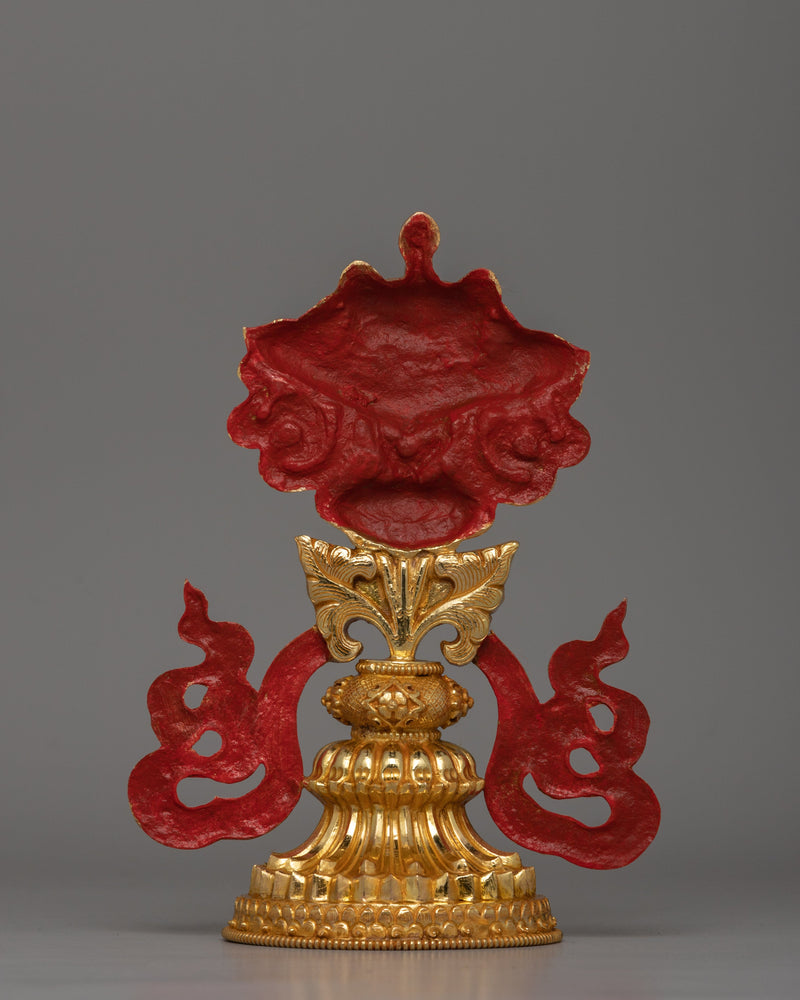 Gold-Plated Auspicious Symbol | Buddhist Rituals and Home Decor