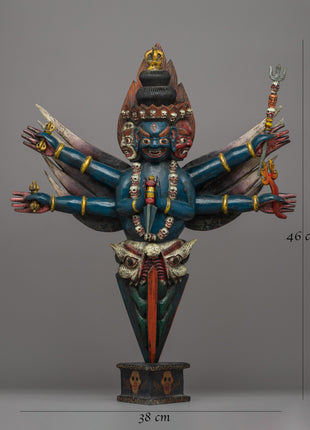 Hand-Carved Wooden Phurba | Sacred Tibetan Buddhist Artifact