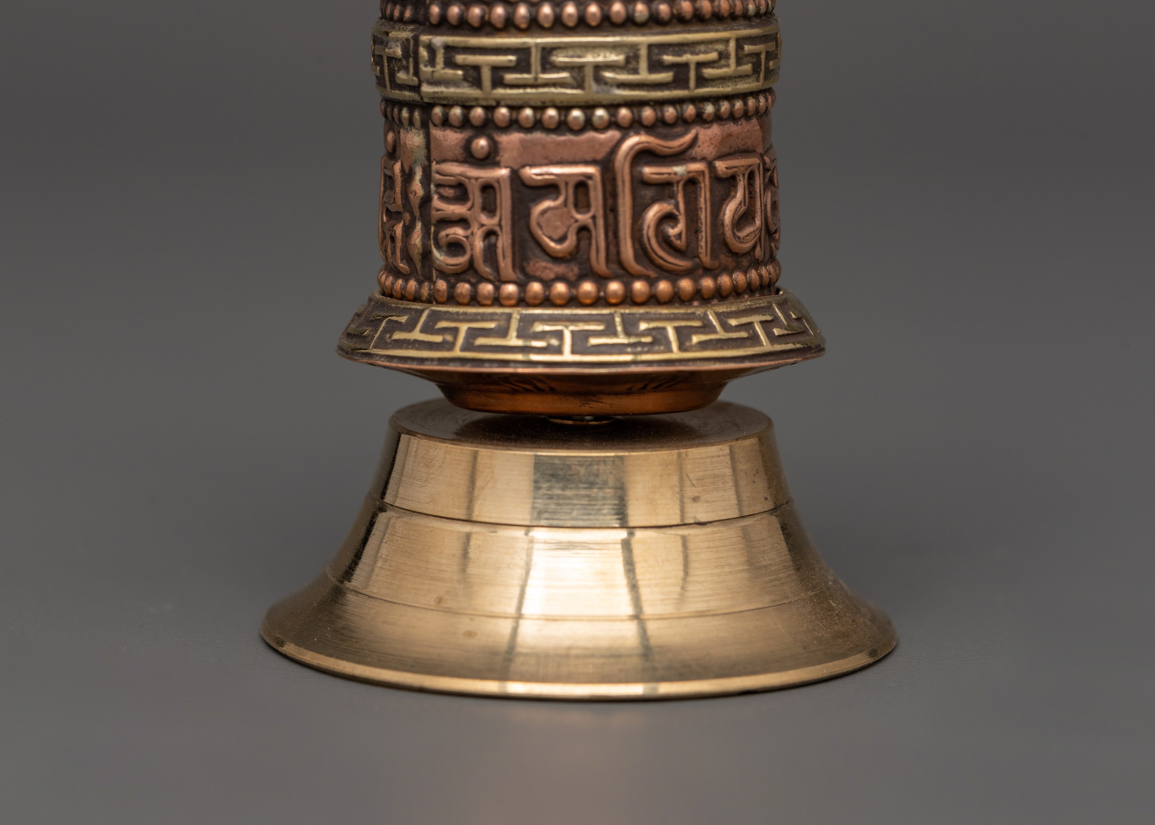 Brass Tibetan Prayer Wheel | Tabletop Spiritual Spinner