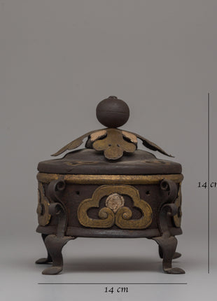 Handcrafted Iron Incense Burner | Ideal for Rituals and Relaxation