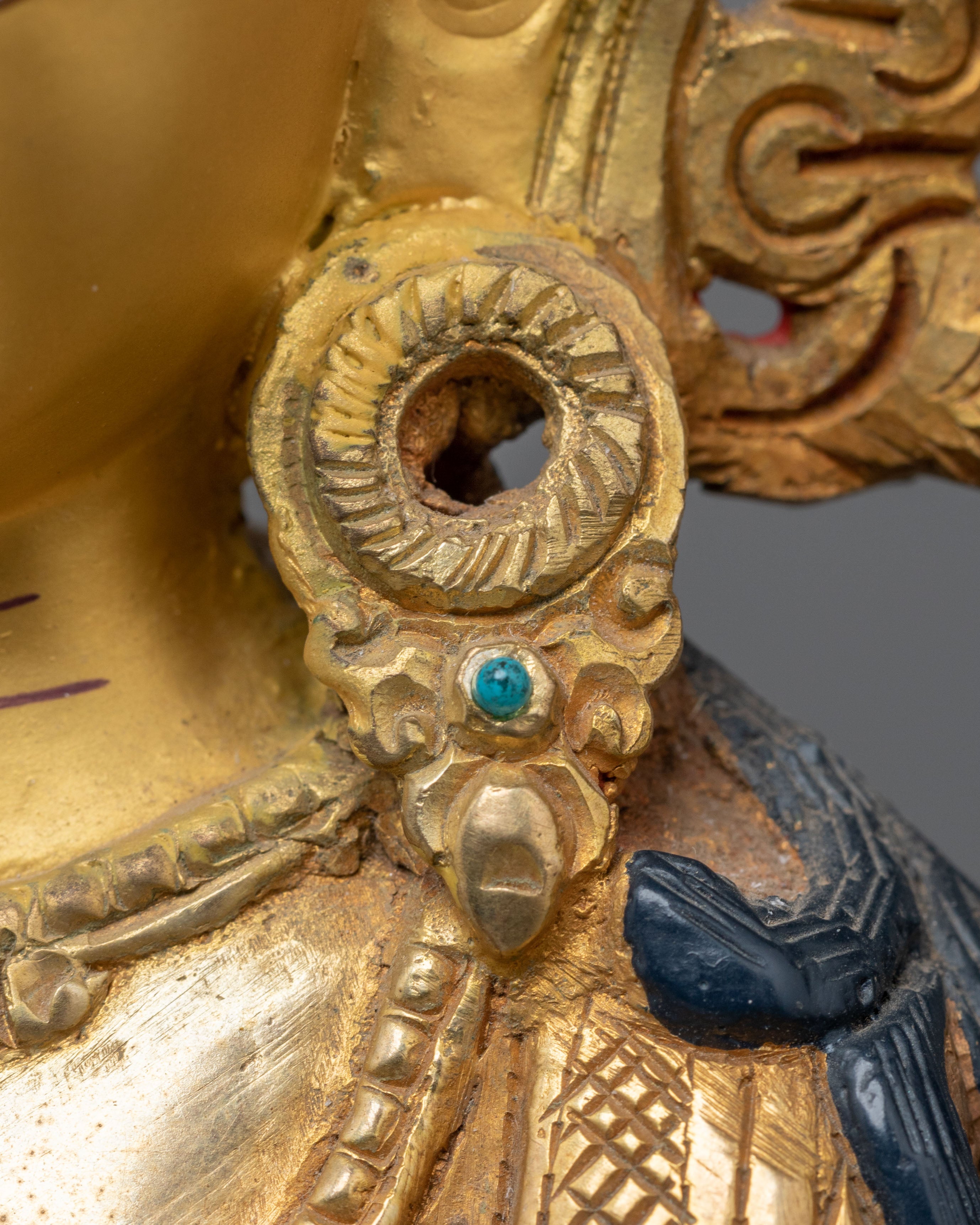 Handmade Tibetan Chenrezig Statue | One who Looks With Unwavering Eye