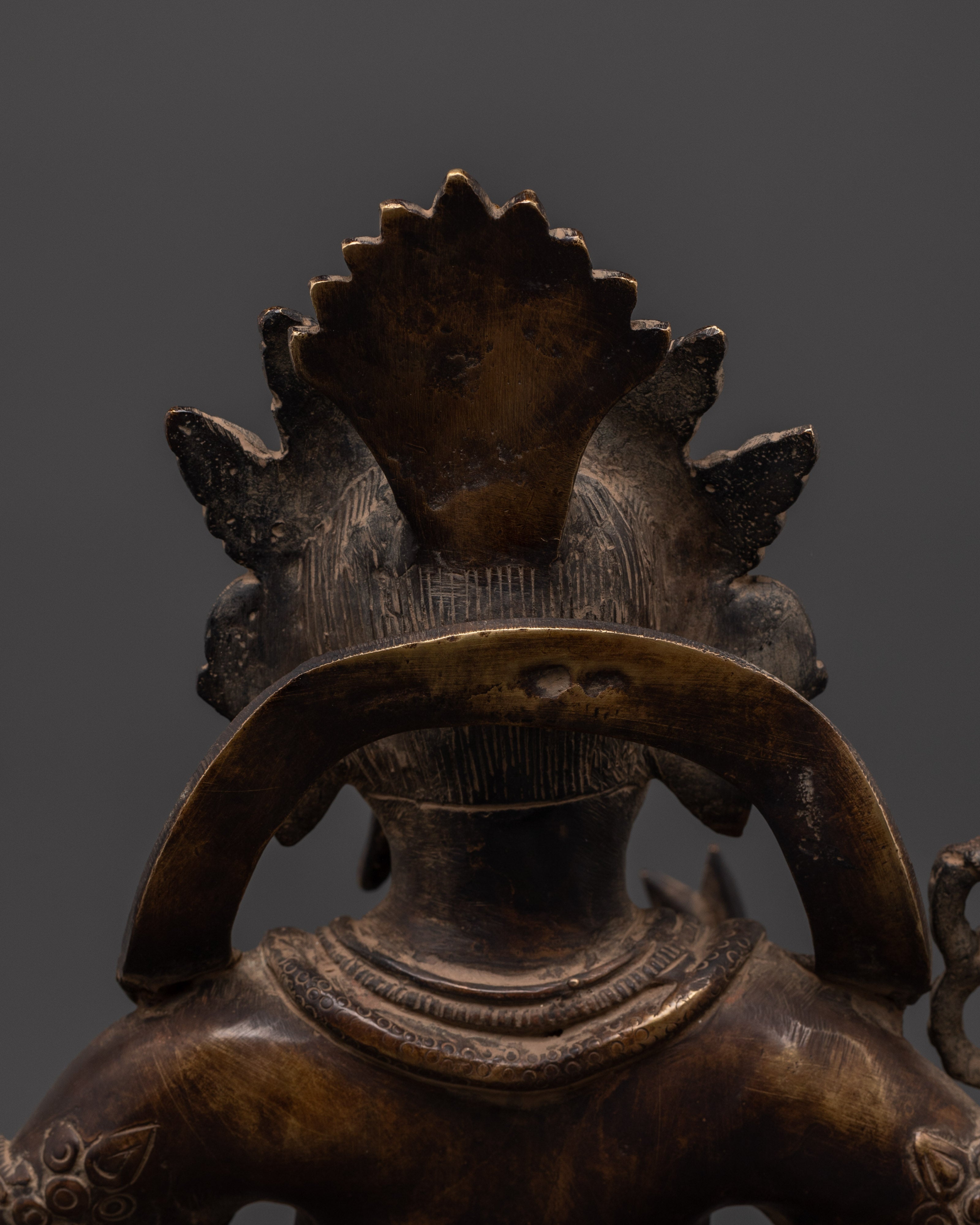 Sacred Ganesh Sculpture | Handcrafted Oxidized Brass Ganesha Statue
