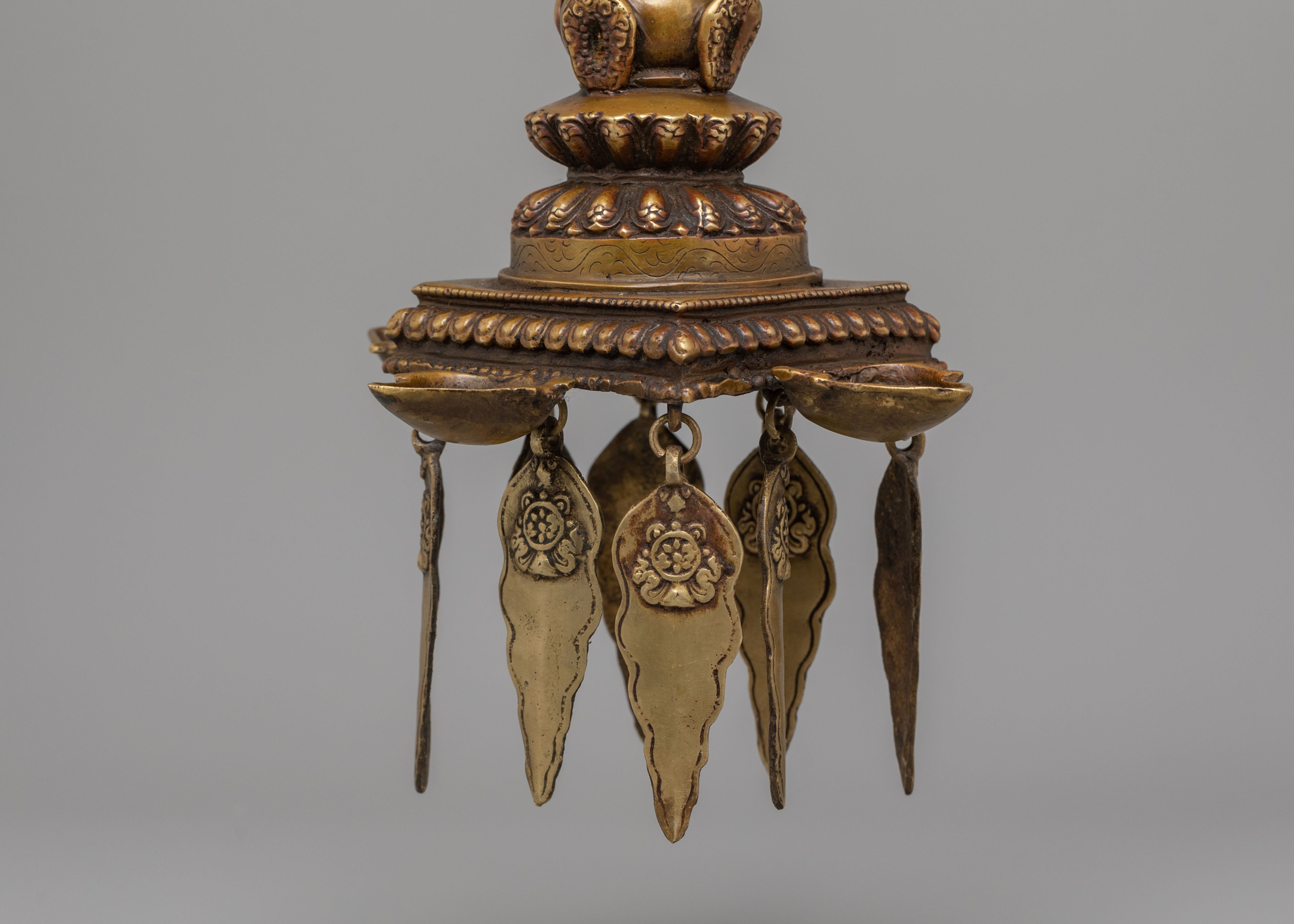 Hanging Stupa Dalucha | Traditional Brass Ritual Lamp
