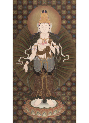 Ksitigarbha Mantra Thangka Print