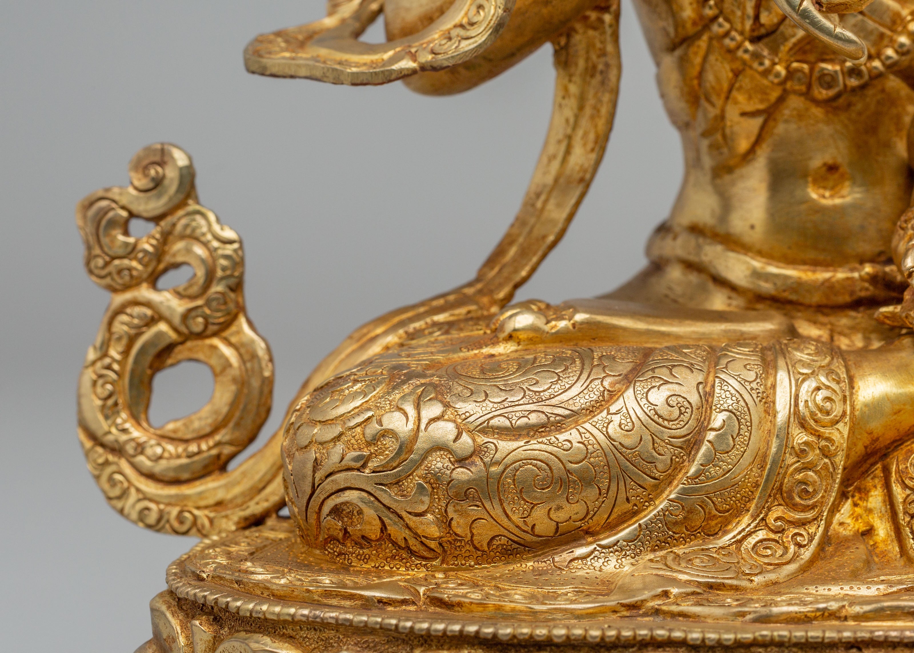 Sacred Tibetan Buddhist Vajrasattva Statue | 24K Gold Plated Copper Sculpture