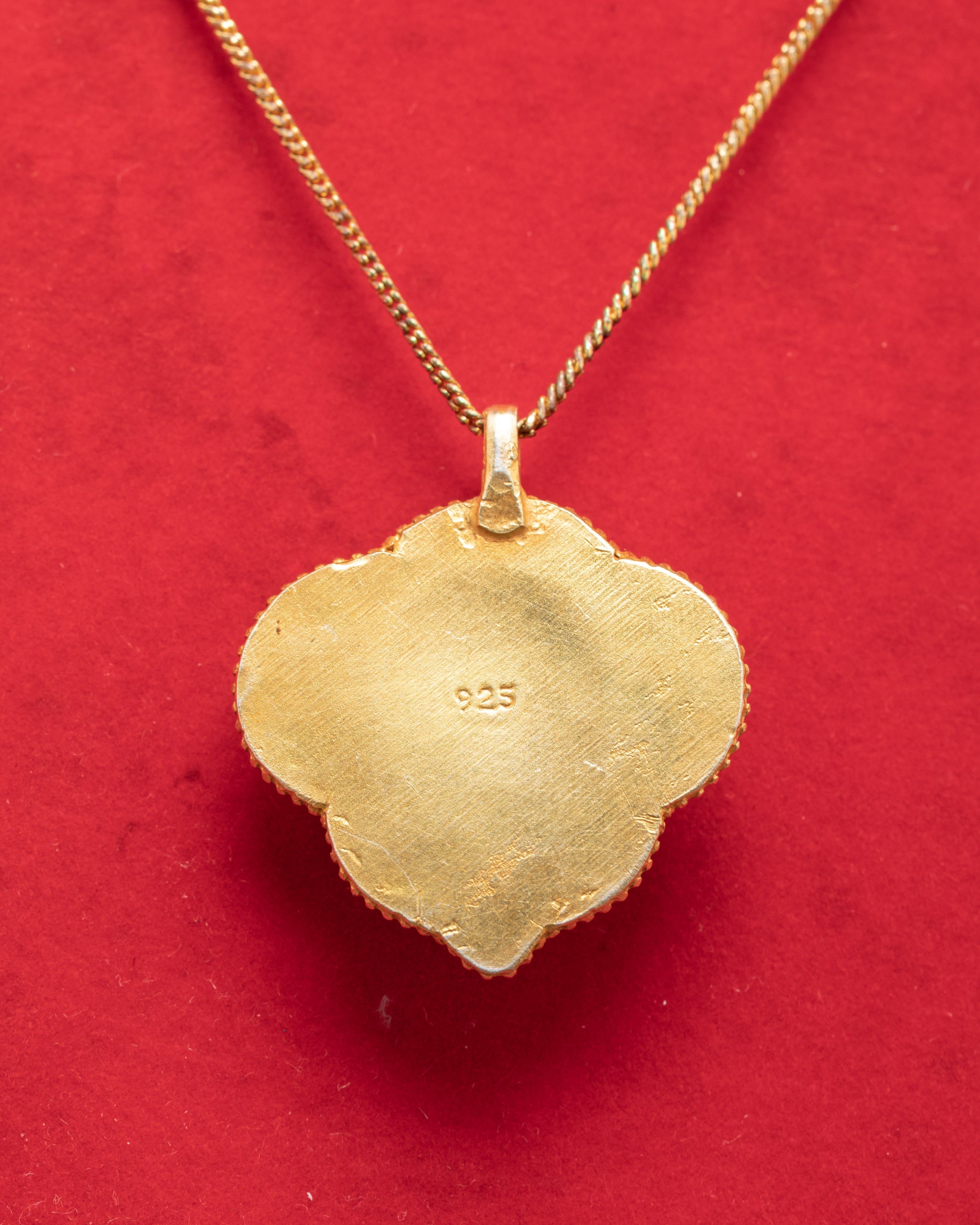 Ganesh Pendant with Turquoise and Panna Stones