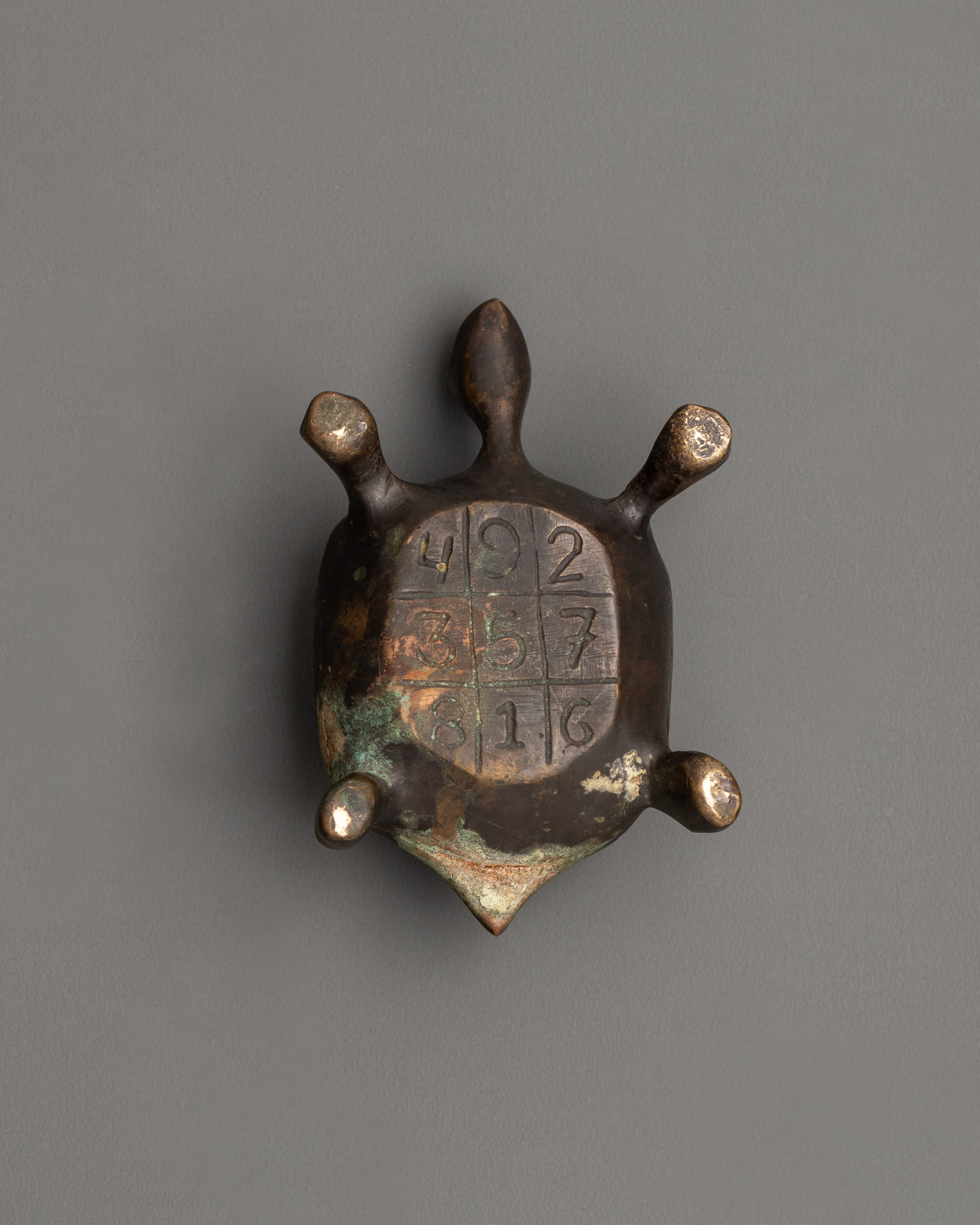 Brass Tortoise Statue with Antique Finish | Feng Shui Lucky Tortoise for Home Decor