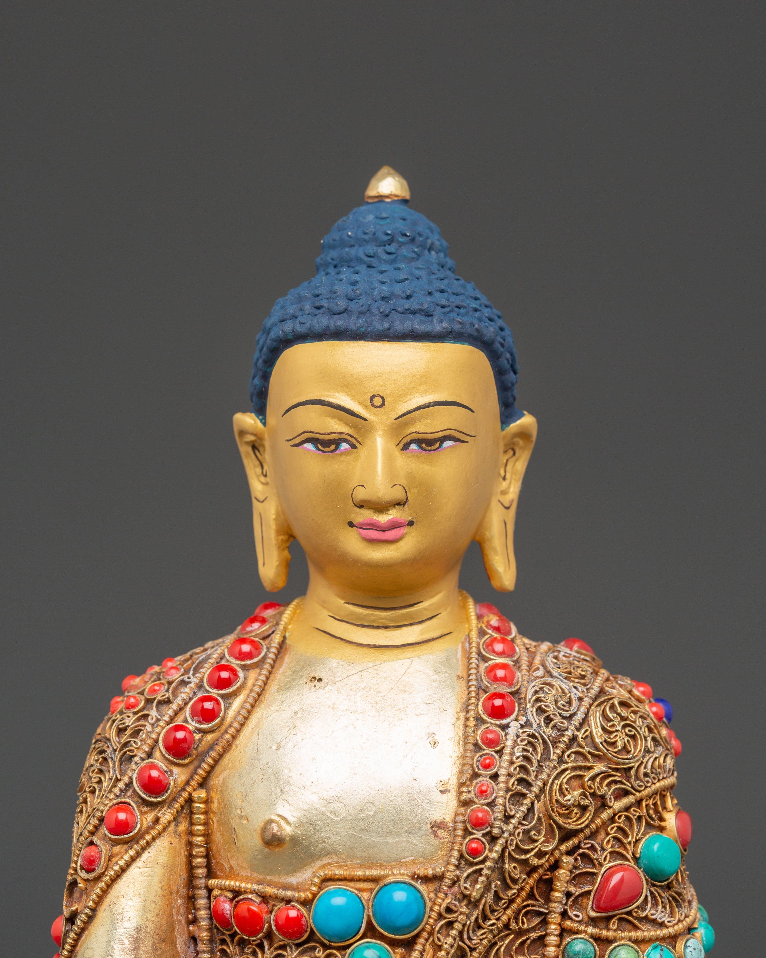 Gold Plated Statue of Amitabha Buddha | Buddhist Altar Statue