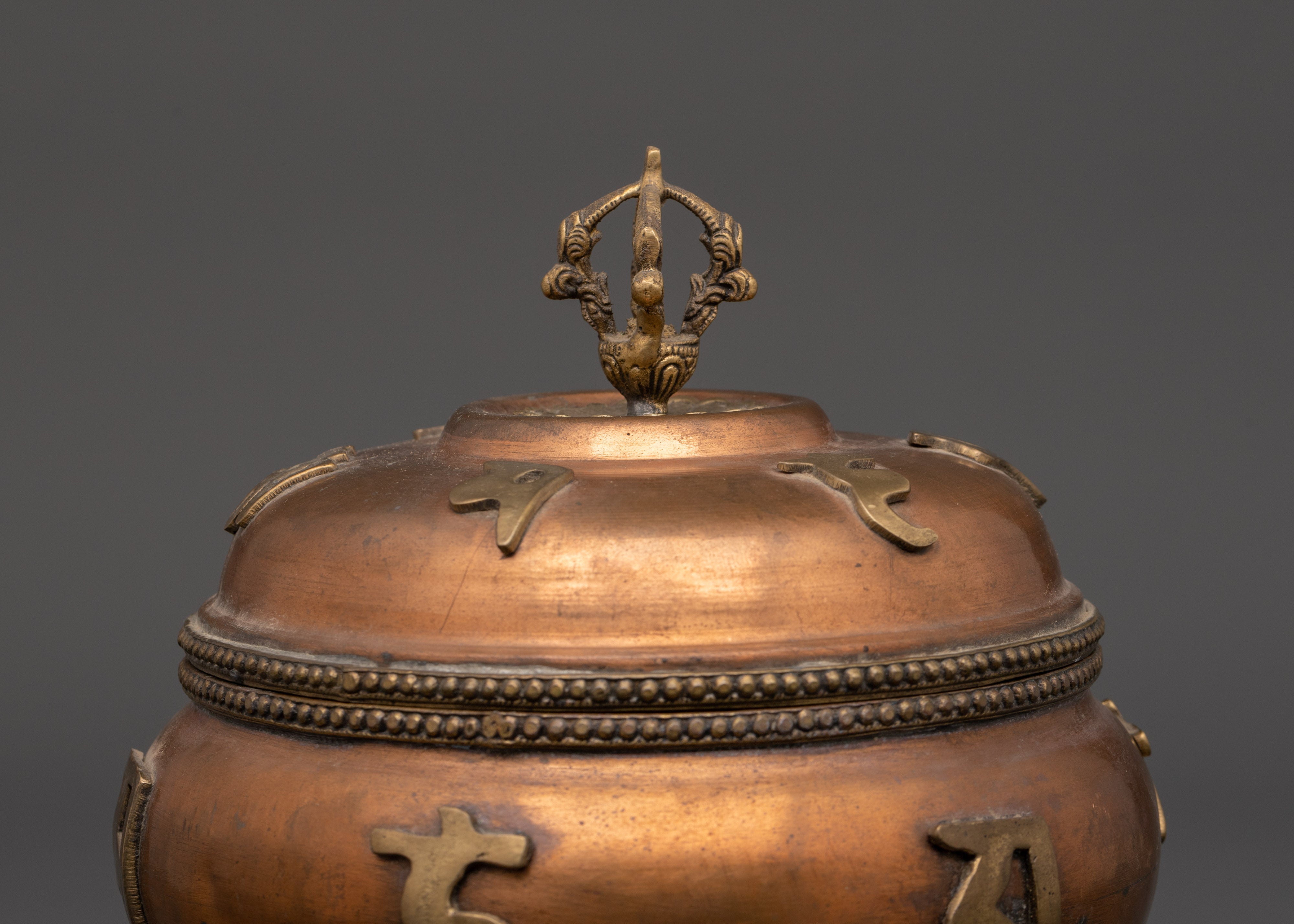 Traditional Religious Rice Pot | Brass Decor for Prayer and Offerings