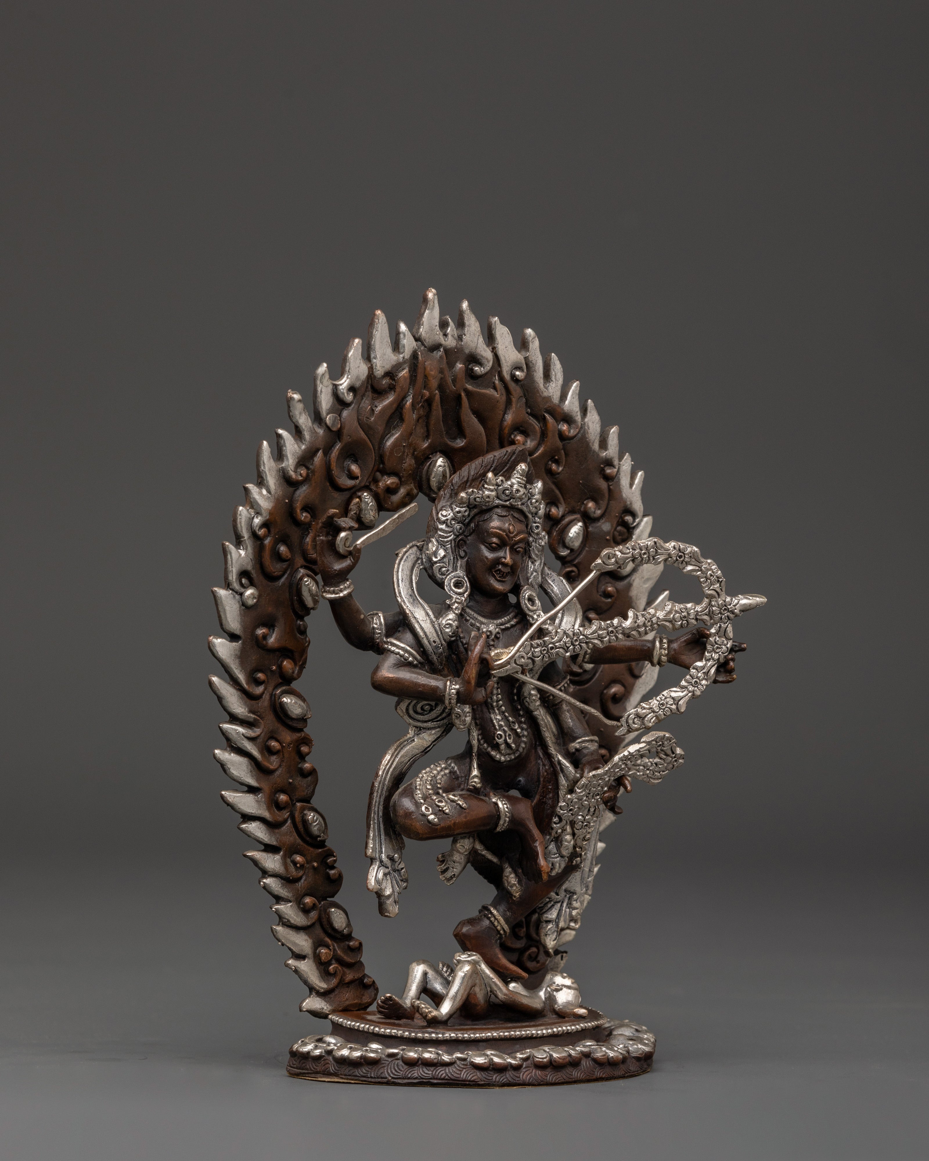 Silver Plated Statue of Kurukulla | Tibetan Goddess Statue of Love