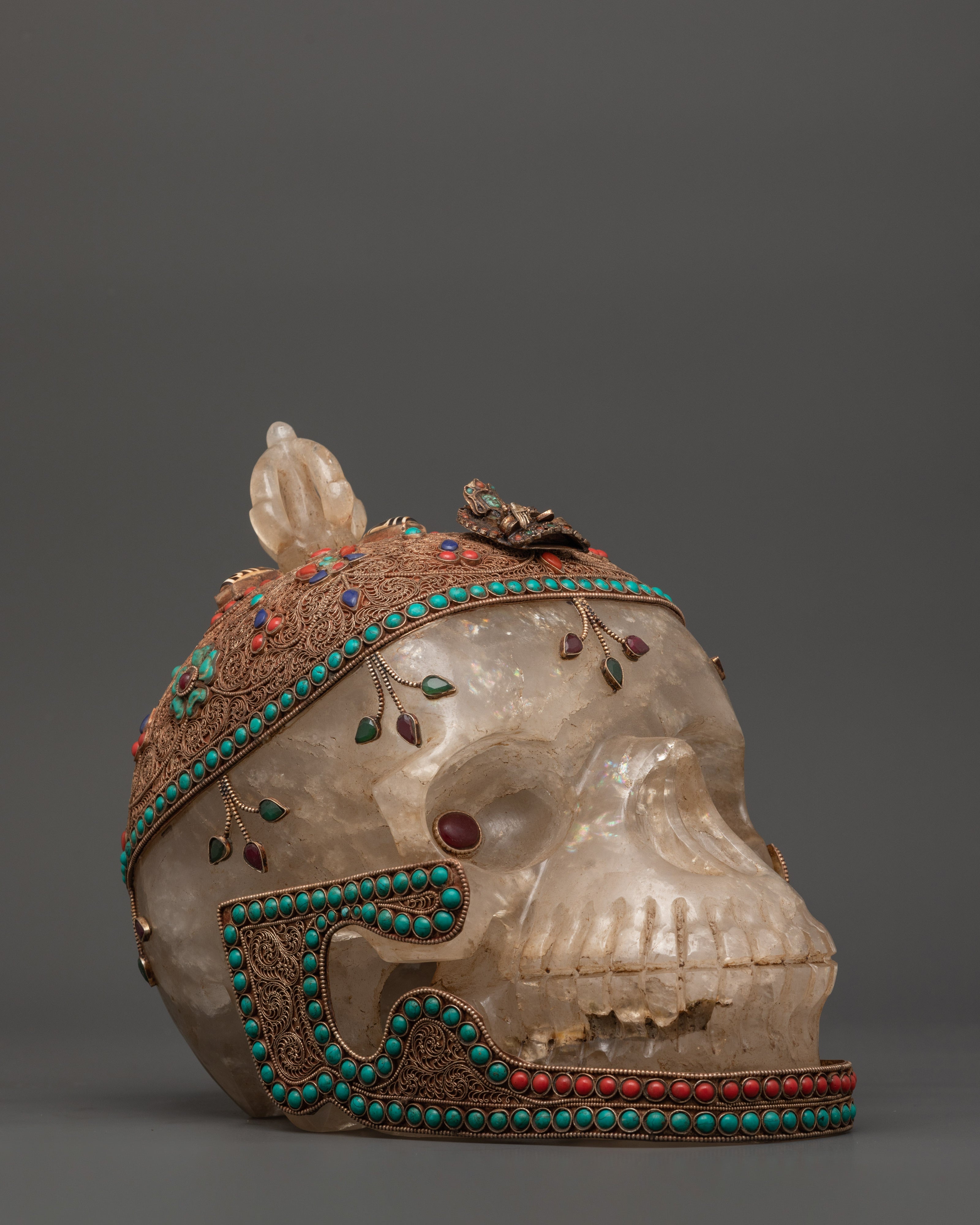 Skull Head Crystal Decor | Unique Gothic Sculpture