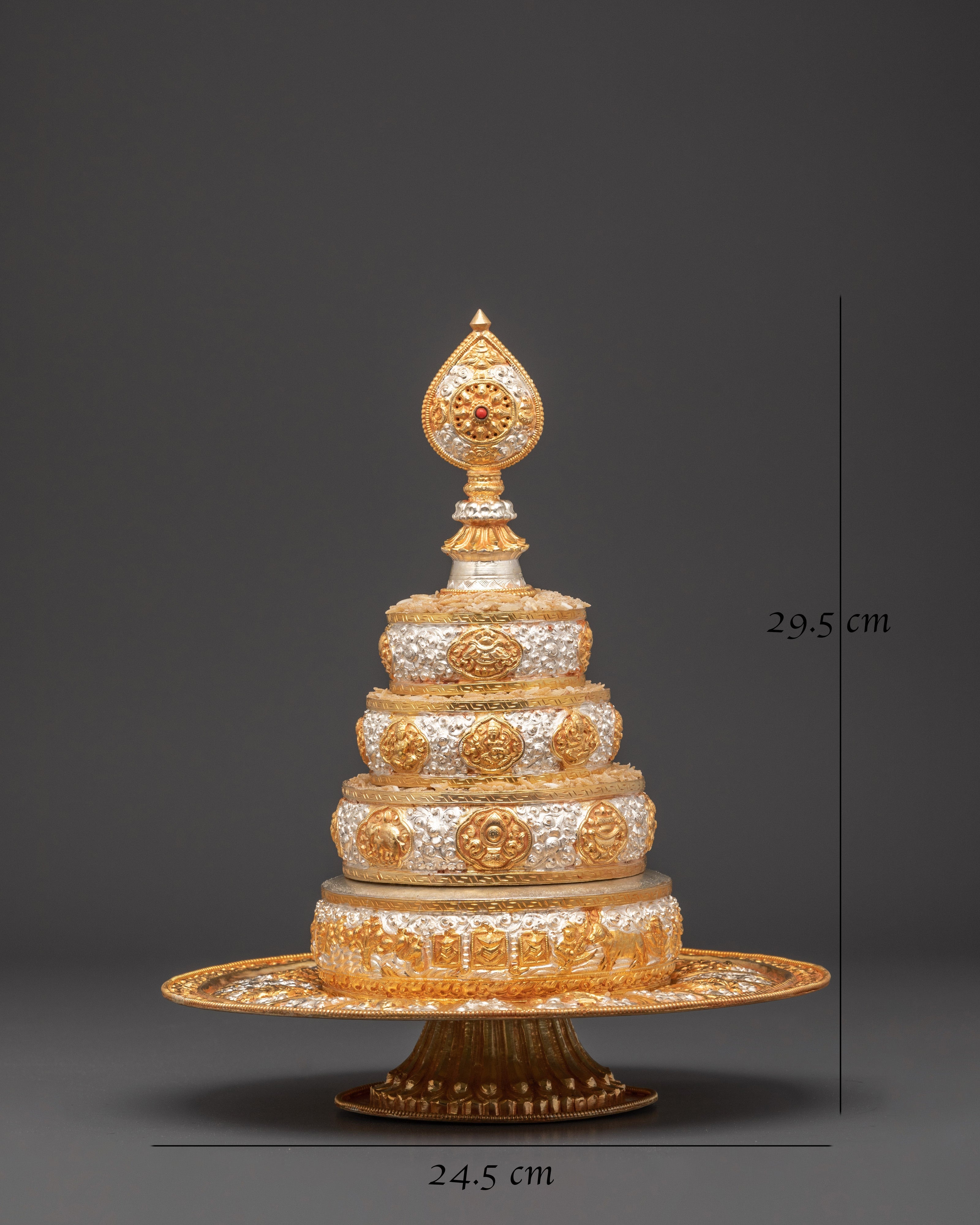 Exquisite Handcrafted Mandala Sculpture | Spiritual Gold & Silver Plated Decor