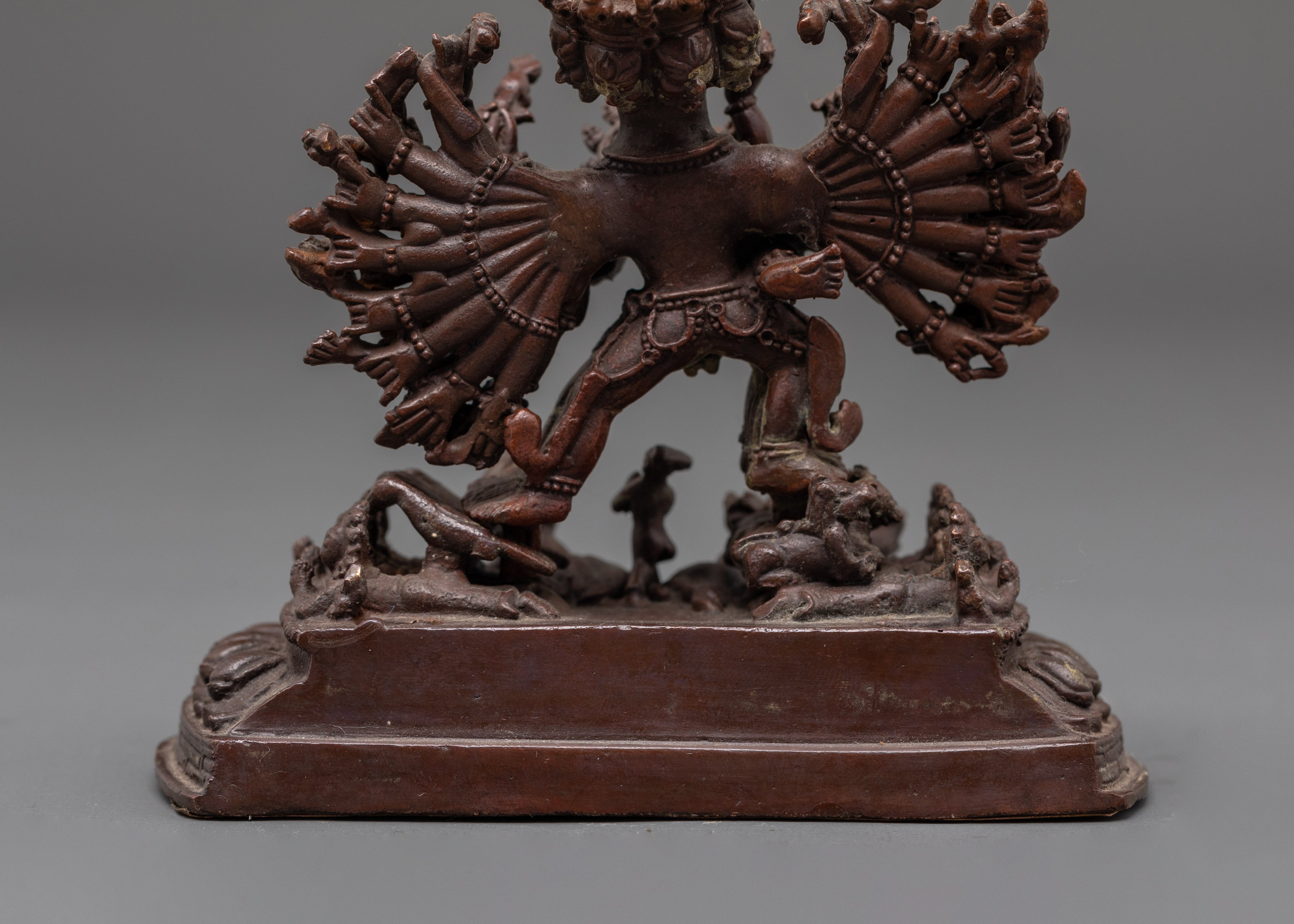Oxidized Copper Yamantaka wth Consort Statue | Symbol of Fearlessness and Wisdom