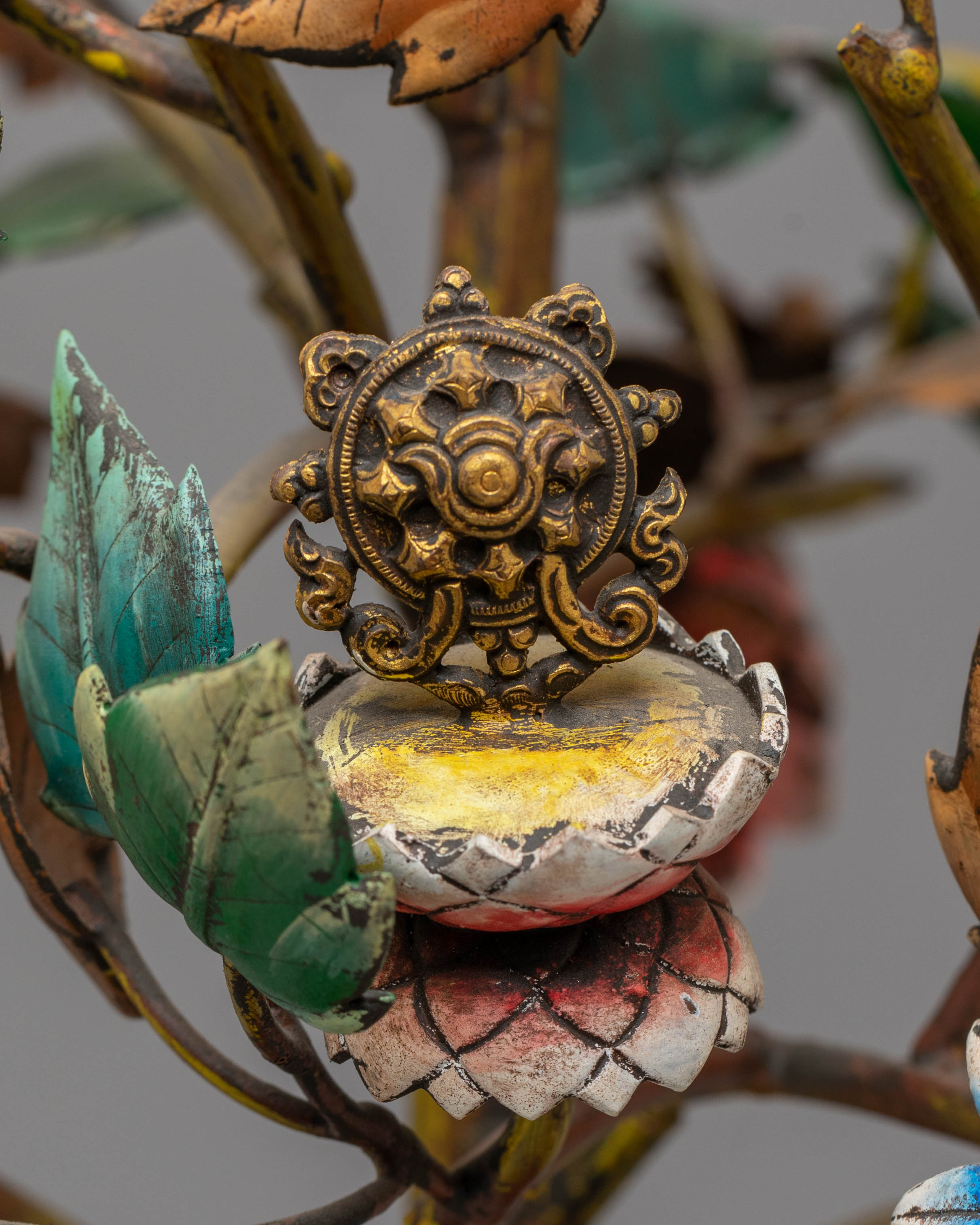 Wish-Fulfilling Seven Jewel Tree | Handcrafted Copper Artwork