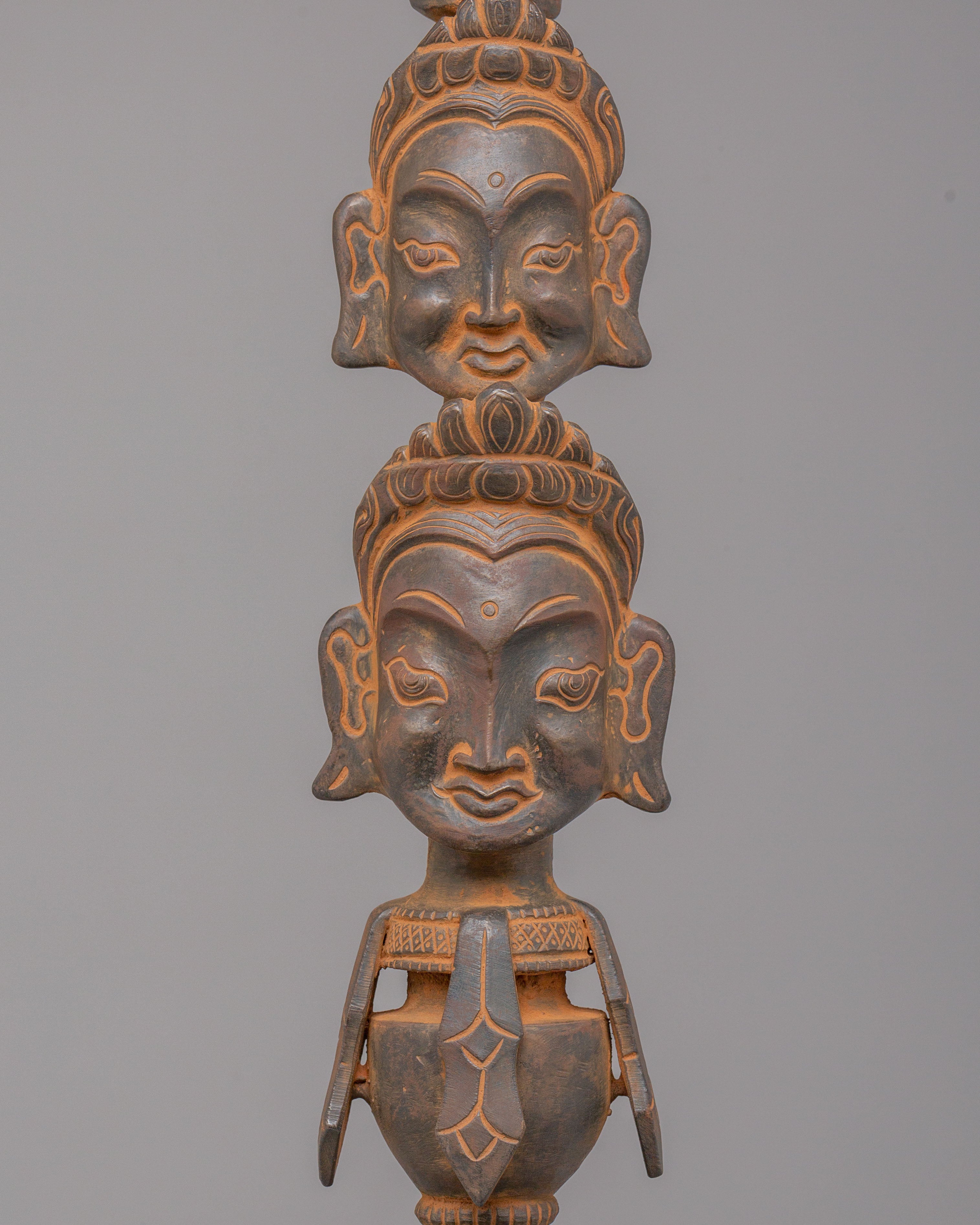 Traditional Khatvanga Ritual Instrument | Sacred Tool for Spiritual Ceremonies