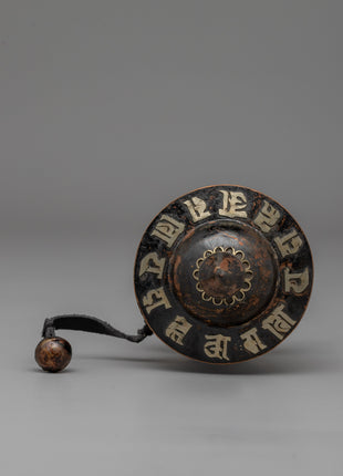 Buddhist Ritual Spinning Prayer Wheel | Traditional Tibetan Design for Peace and Healing