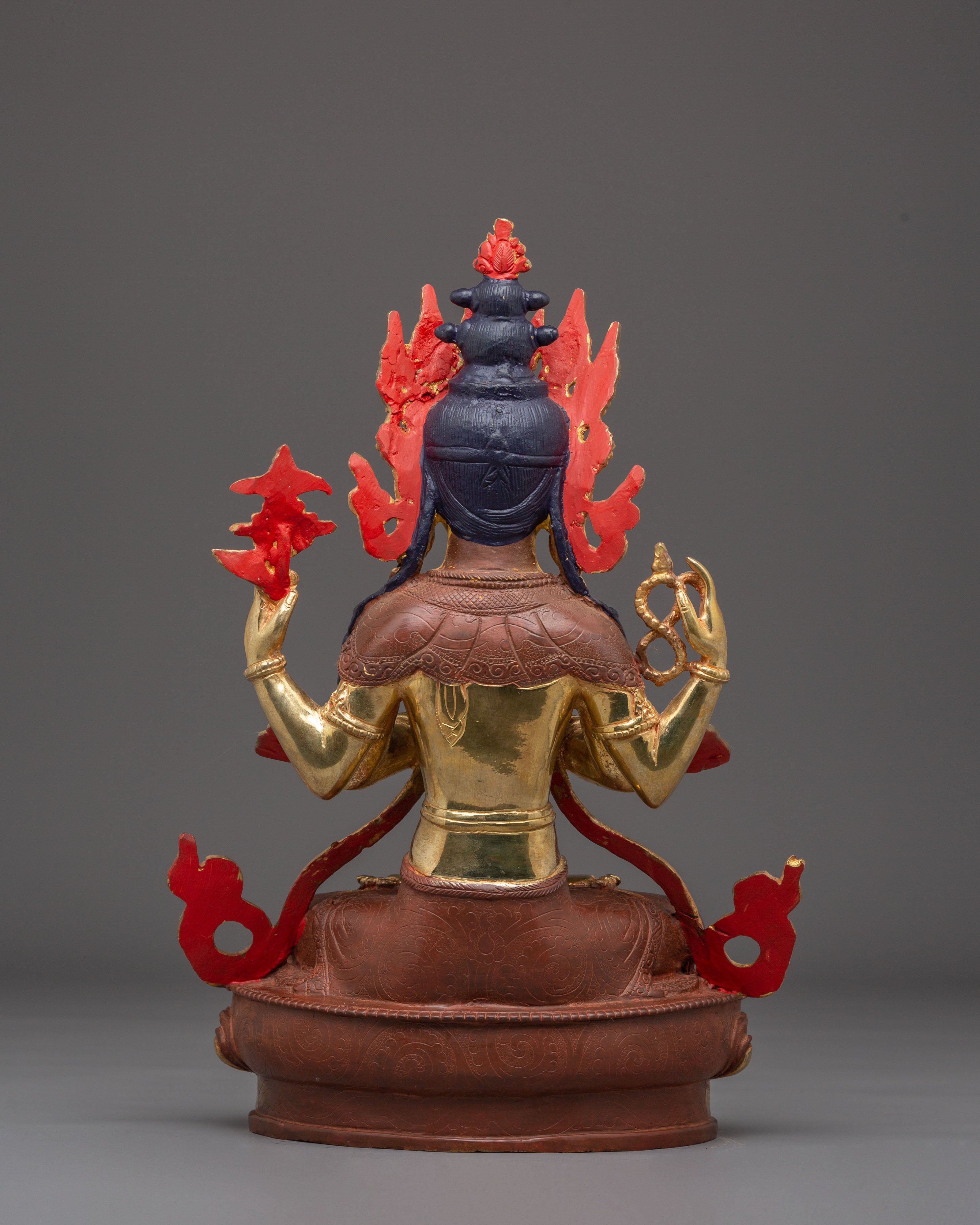 Sacred Bodhisattva Chenrezig Handcrafted Statue | Tibetan Avalokiteshvara Art