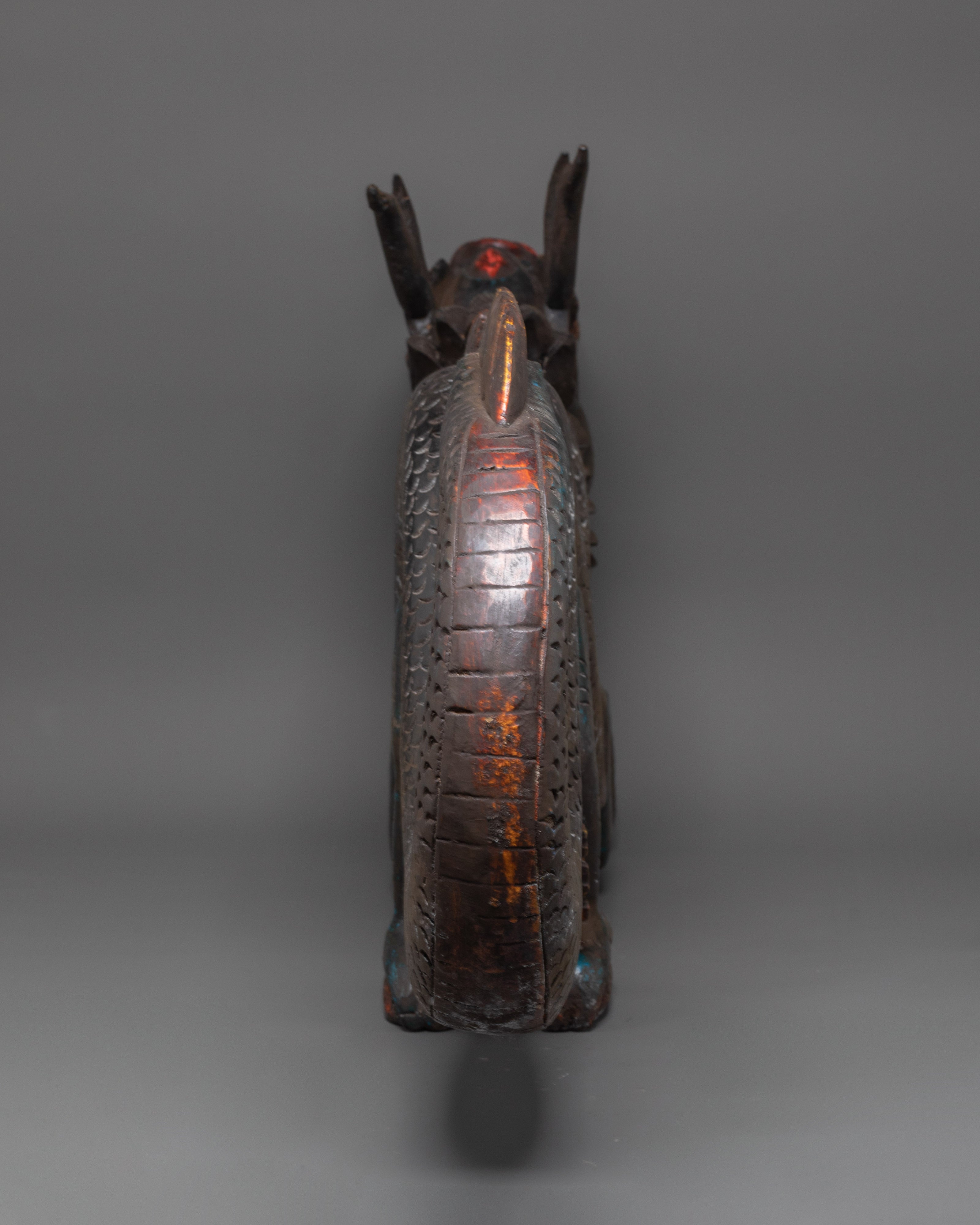 Guardian Dragon Figure | Tibetan Buddhist Wooden Sculpture
