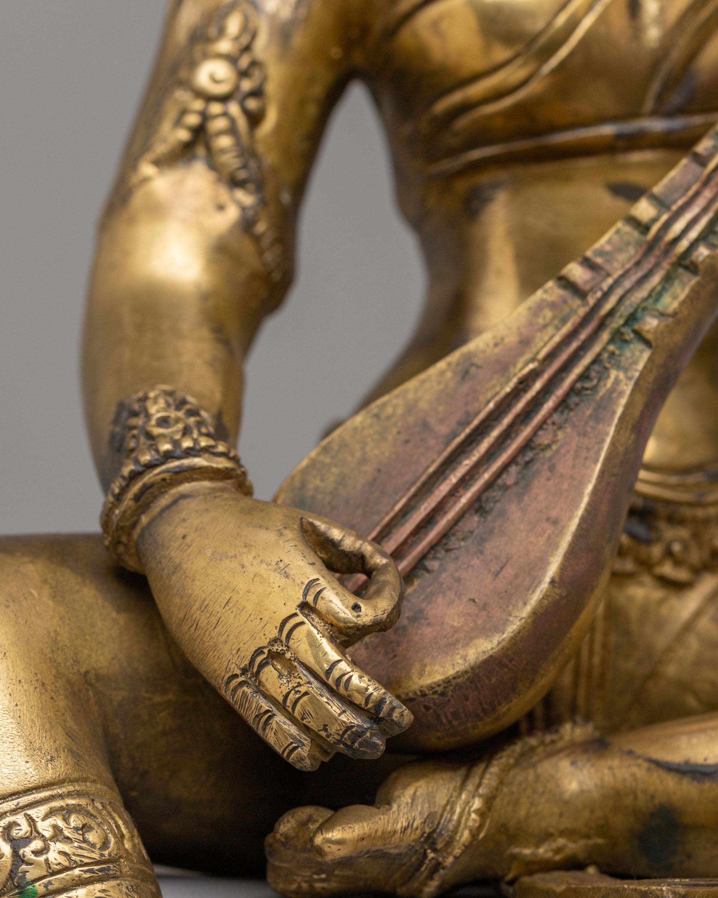 Saraswati Goddess Statue With Veena | Sacred Spiritual Home Decor