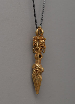 Gold Plated Phurba Locket | Handmade Buddhist Jewelry