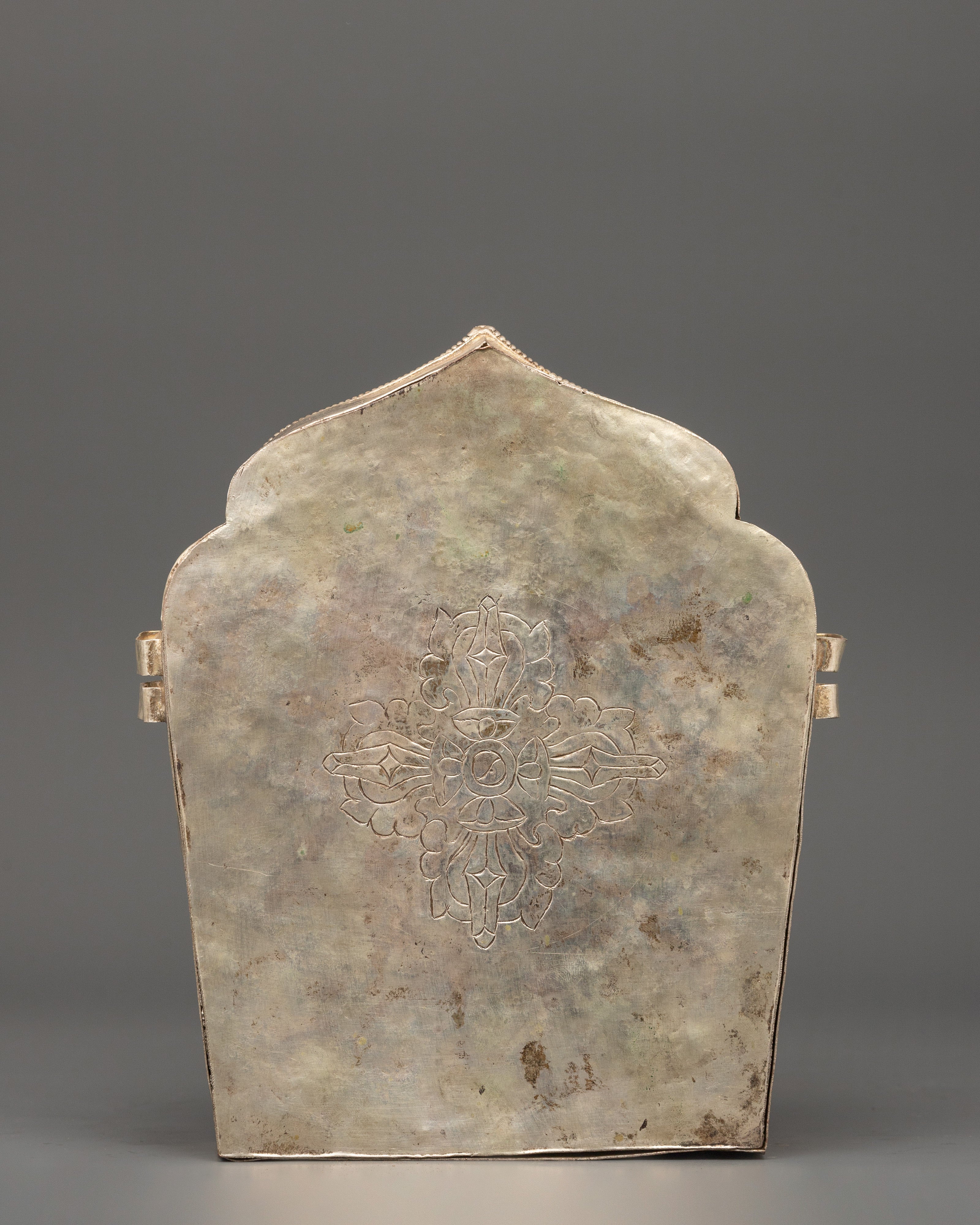 Silver Tibetan Ghau Box | Buddhist Amulet Shrine for Altar
