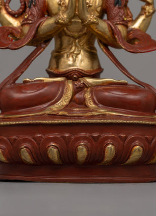 Chenrezig Compassionate Buddha Statue | Divine Spiritual Artwork From Nepal