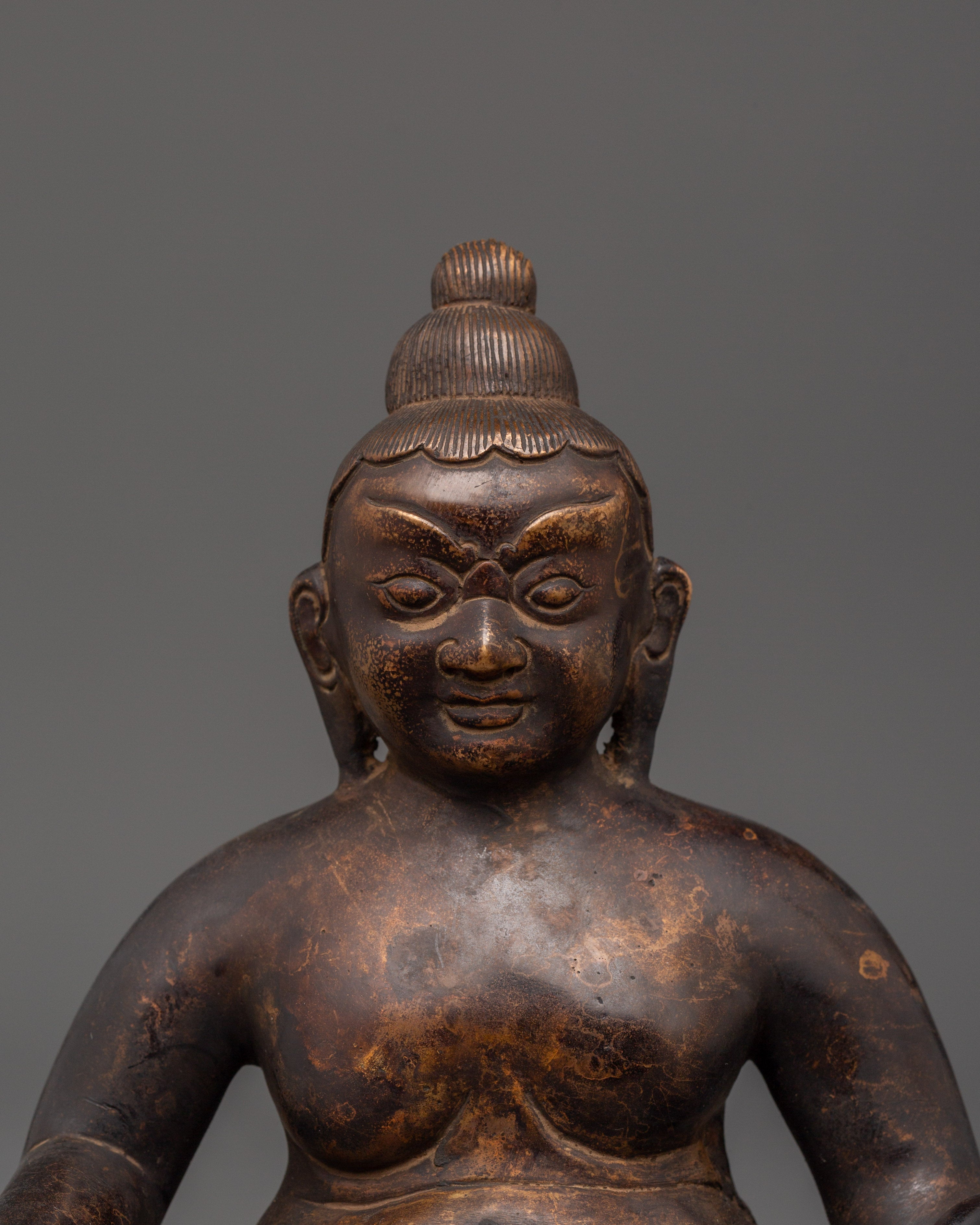 Black Dzambhala Oxidized Copper Statue | Symbol of  Abundance & Fortune