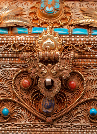 Copper & Gold-Plated Treasure Box | Handcrafted Keepsake Storage