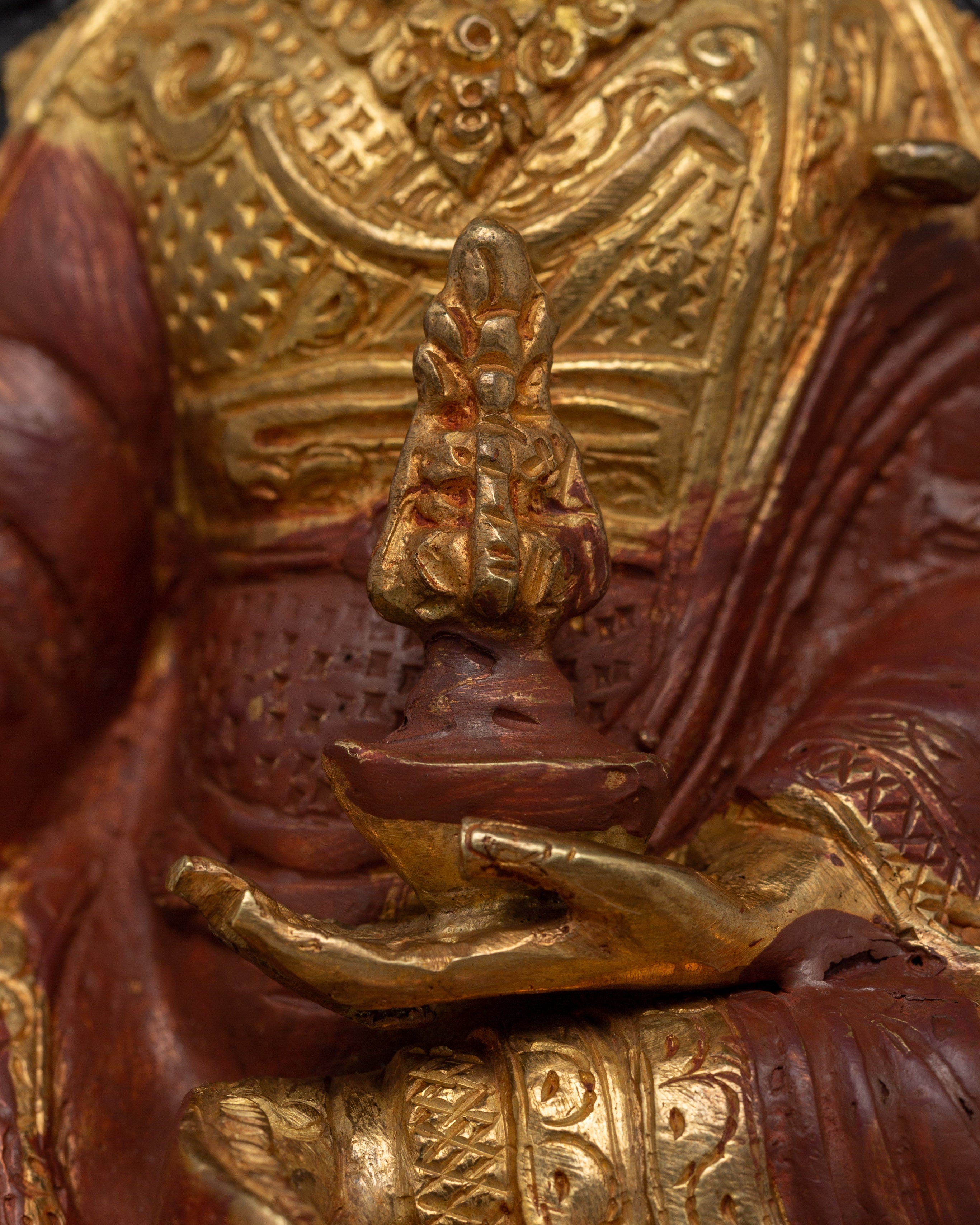 Tibetan Master Padmasambhava Statue | Sculpture for Spiritual Shrine & Altars