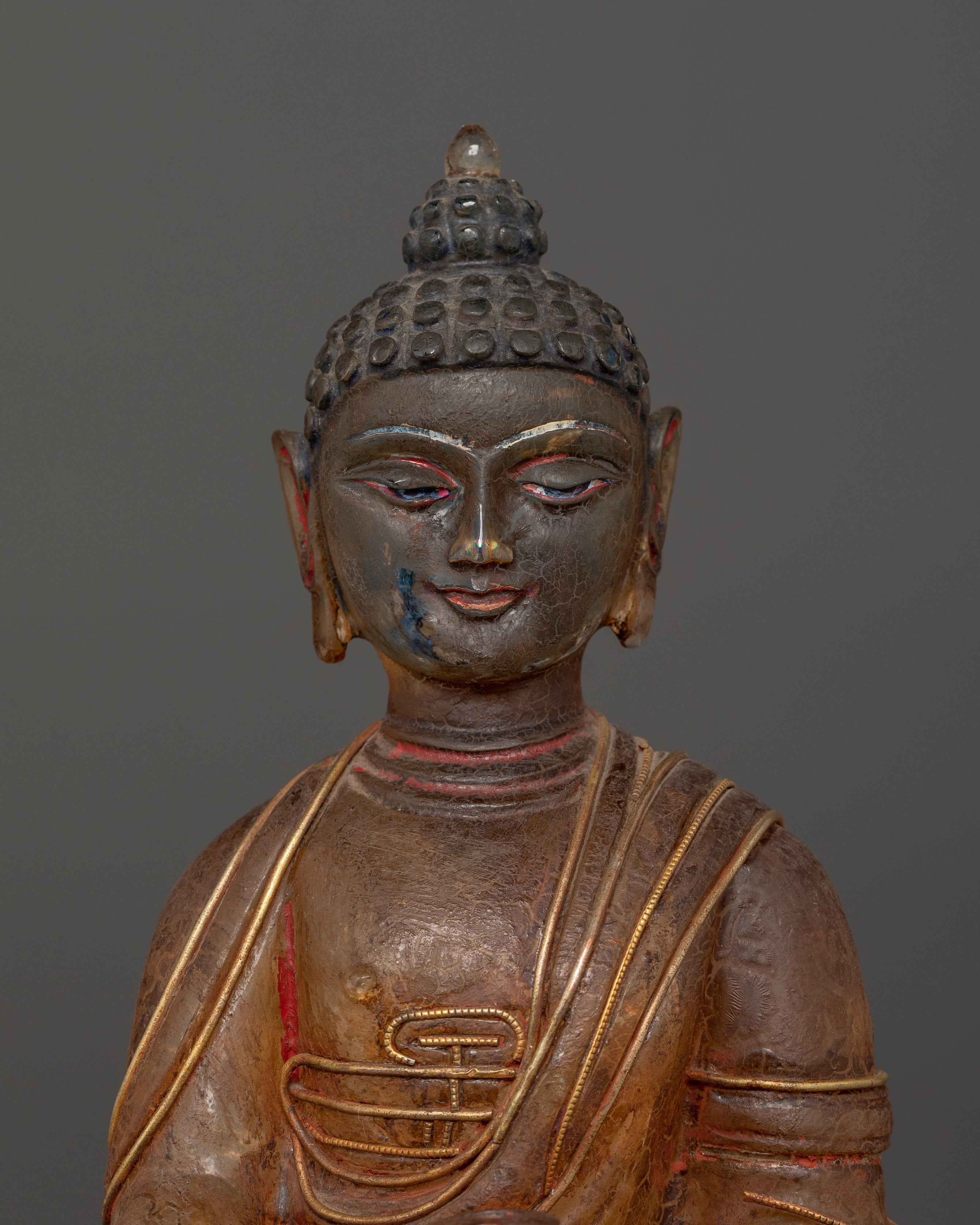 Shakyamuni Buddha The Enlightened One | Gold-Plated Crystal Statue