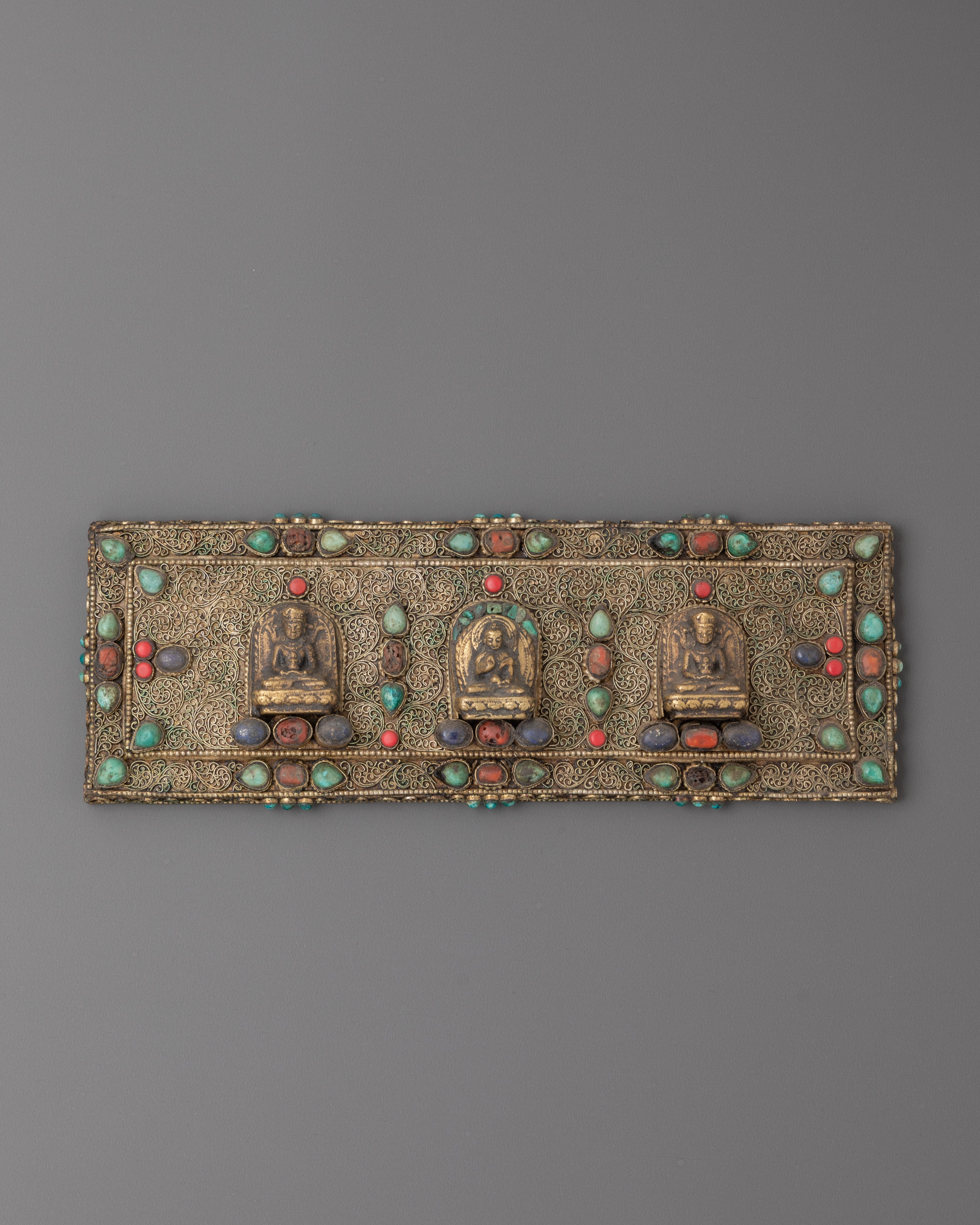 Sacred Traditional Tibetan Buddhist Prayer Book | Copper Silver Prayer Text