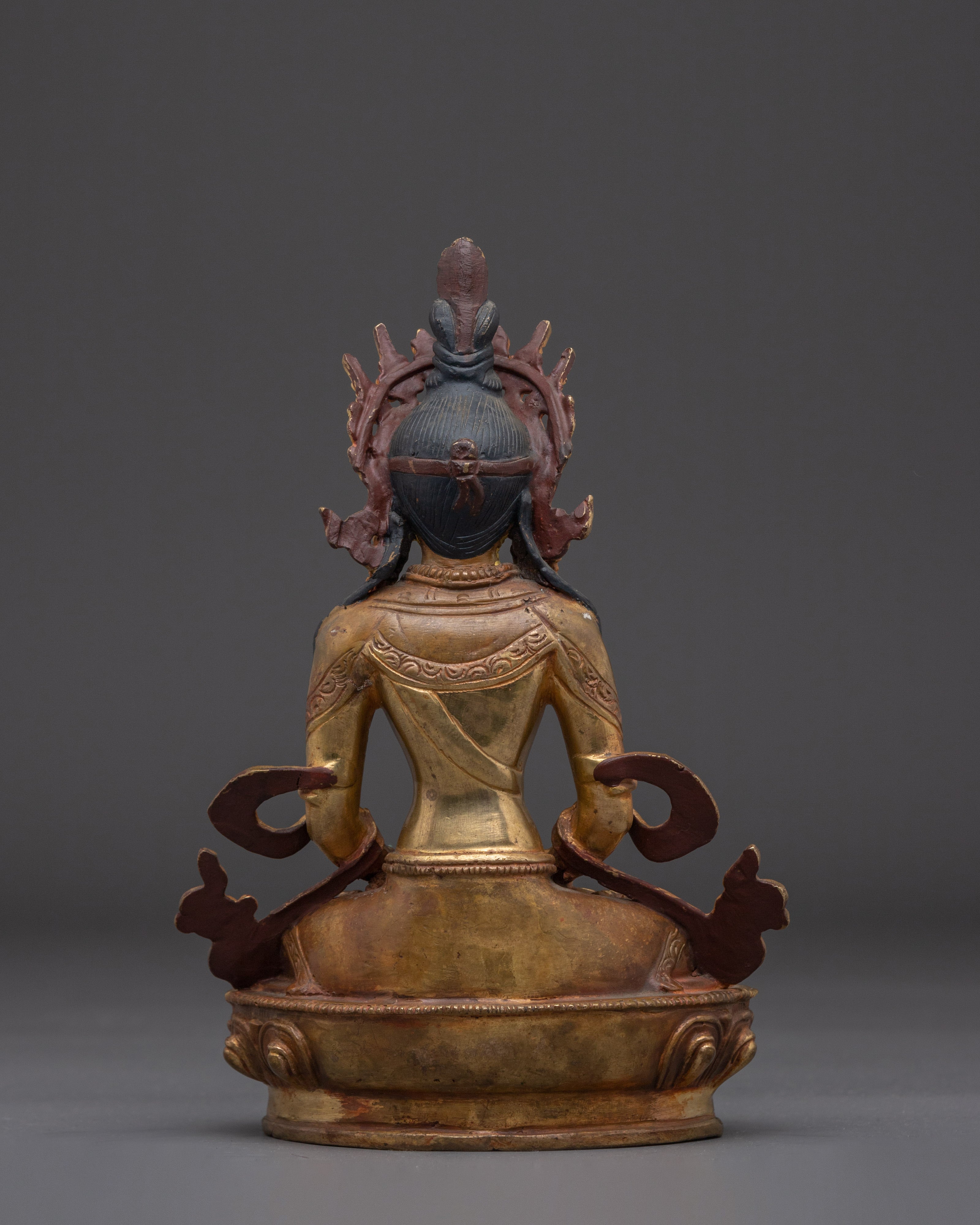 Amitayus Handcrafted Oxidized Copper Statue | Sacred Buddhist Art