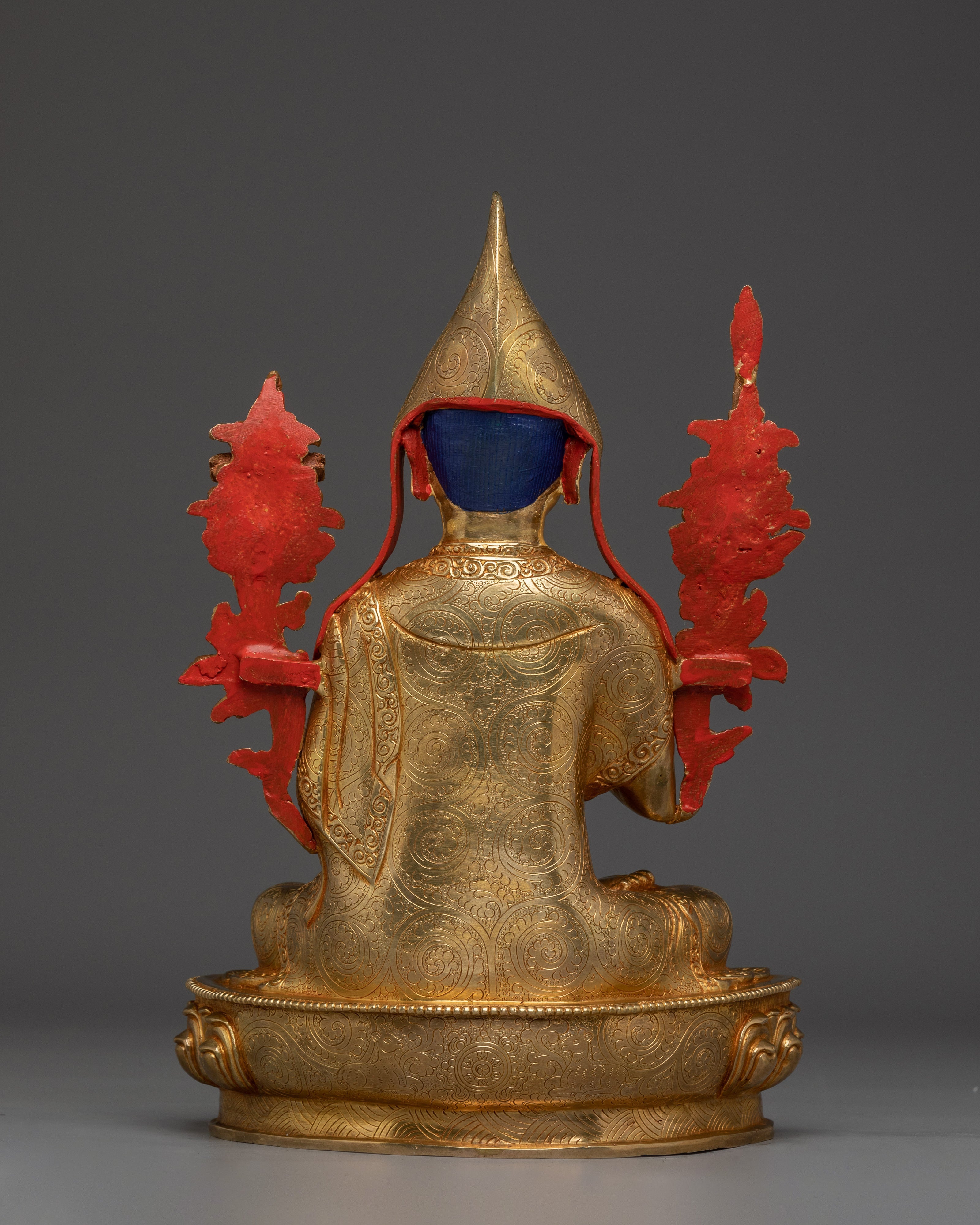 24K Gold Gilded Tsongkhapa Statue |  Meditation and Spiritual Enlightenment