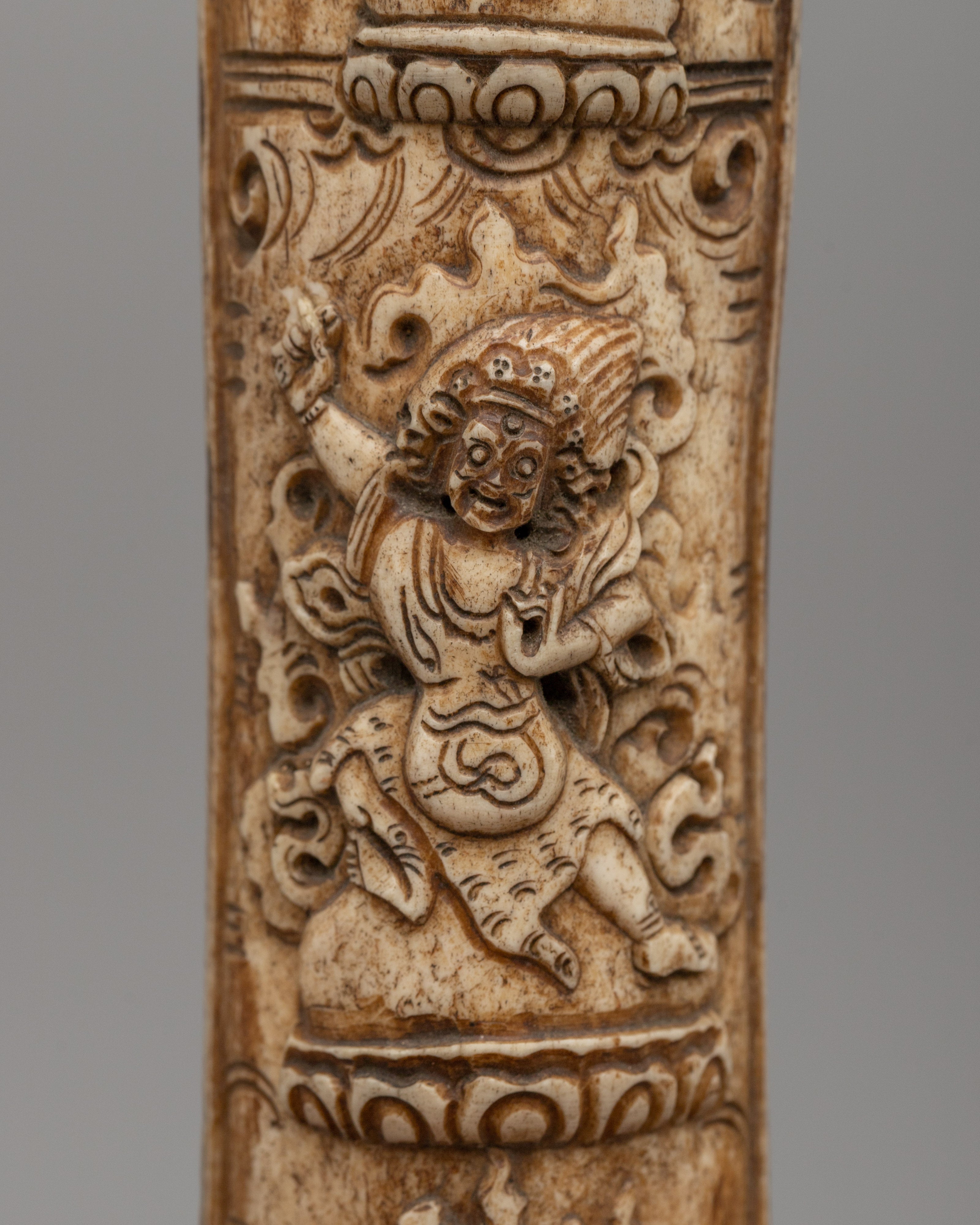 Buffalo Bone Vajrapani Wall Decor | Sacred Symbol of Power & Protection