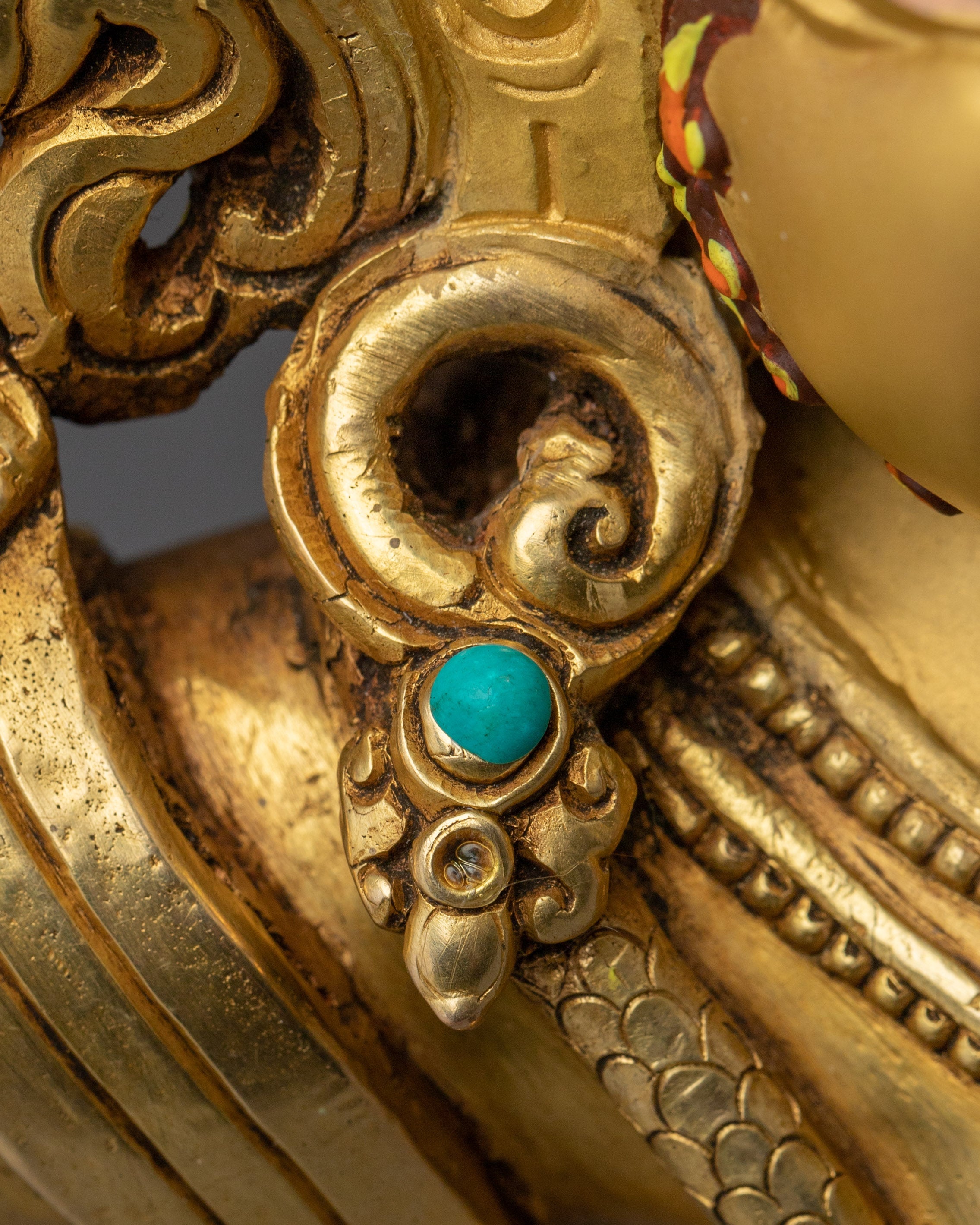 Vajrapani Gold Gilded and Copper Statue with flaming Halo | Traditional Sculpture