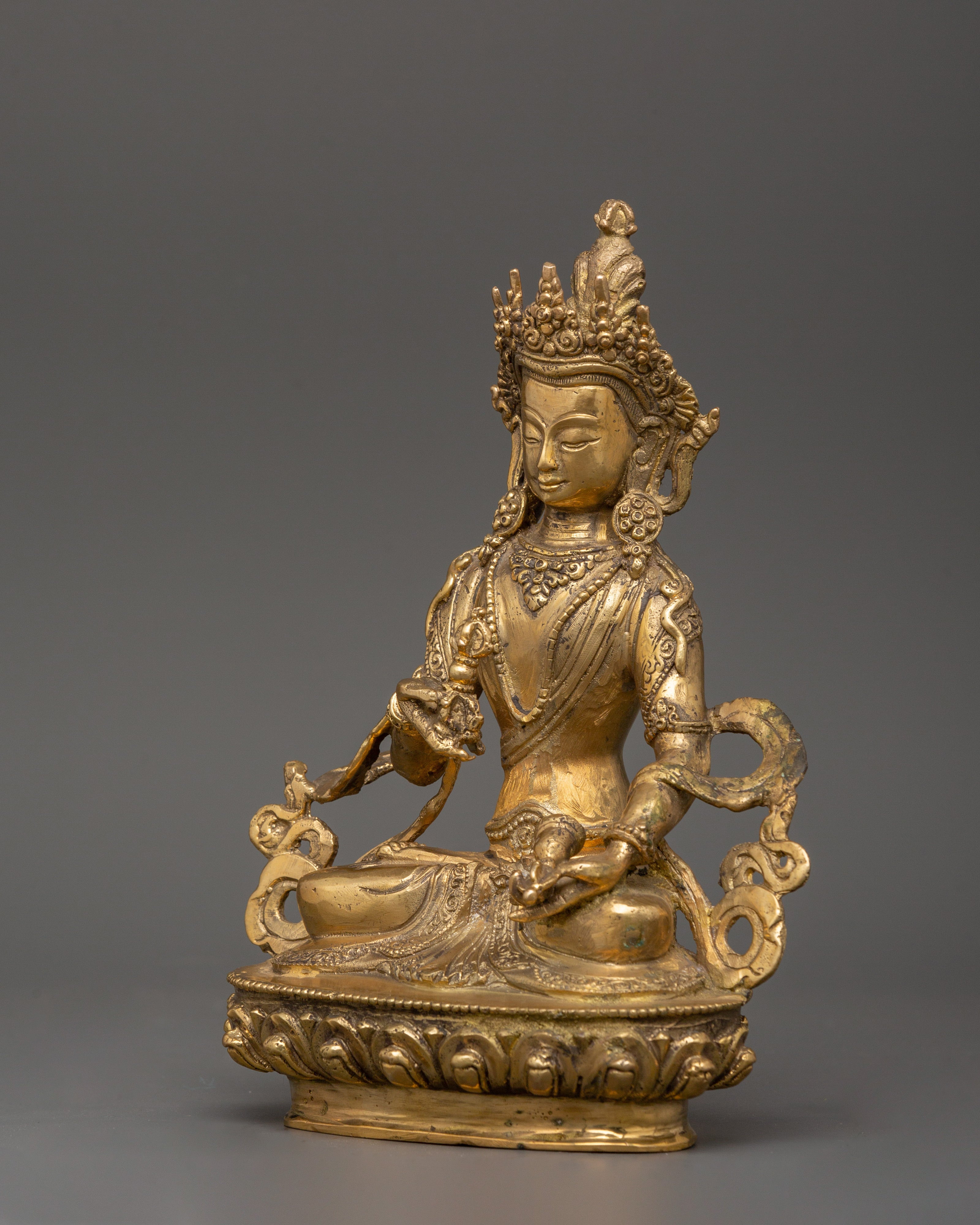 Brass Vajrasattva Sculpture | Handcrafted Buddhist Figurine