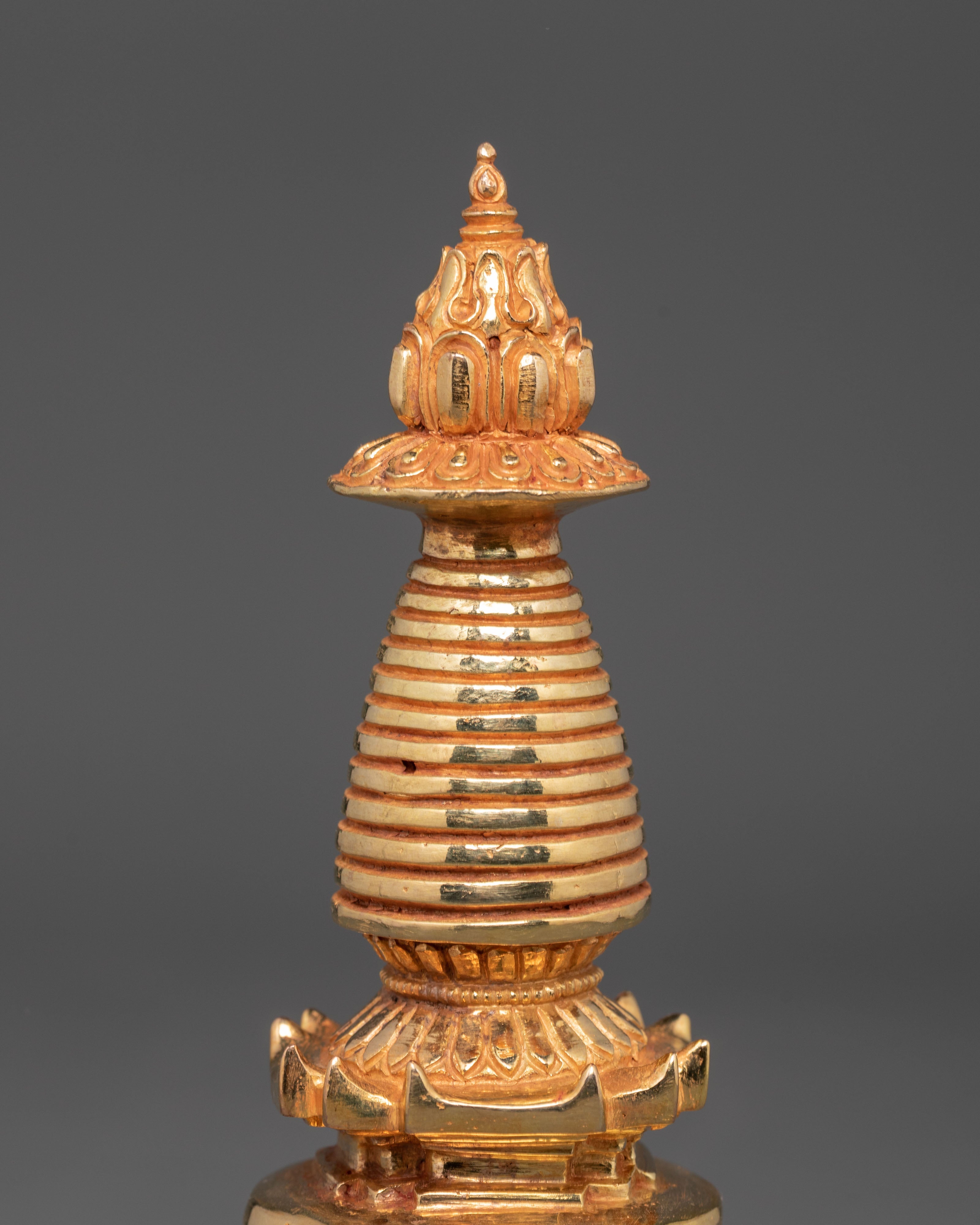 Tibetan Chorten Shrine Decor | Copper Stupa Shrine Decor