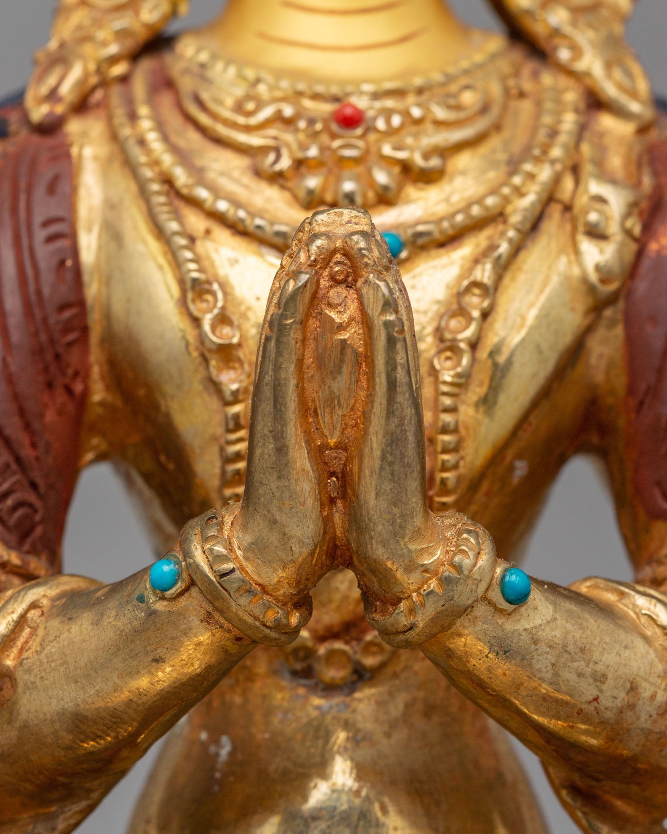 Tibetan Buddha Dharma Sangha Set Statue | Spiritual Buddhist Art Set