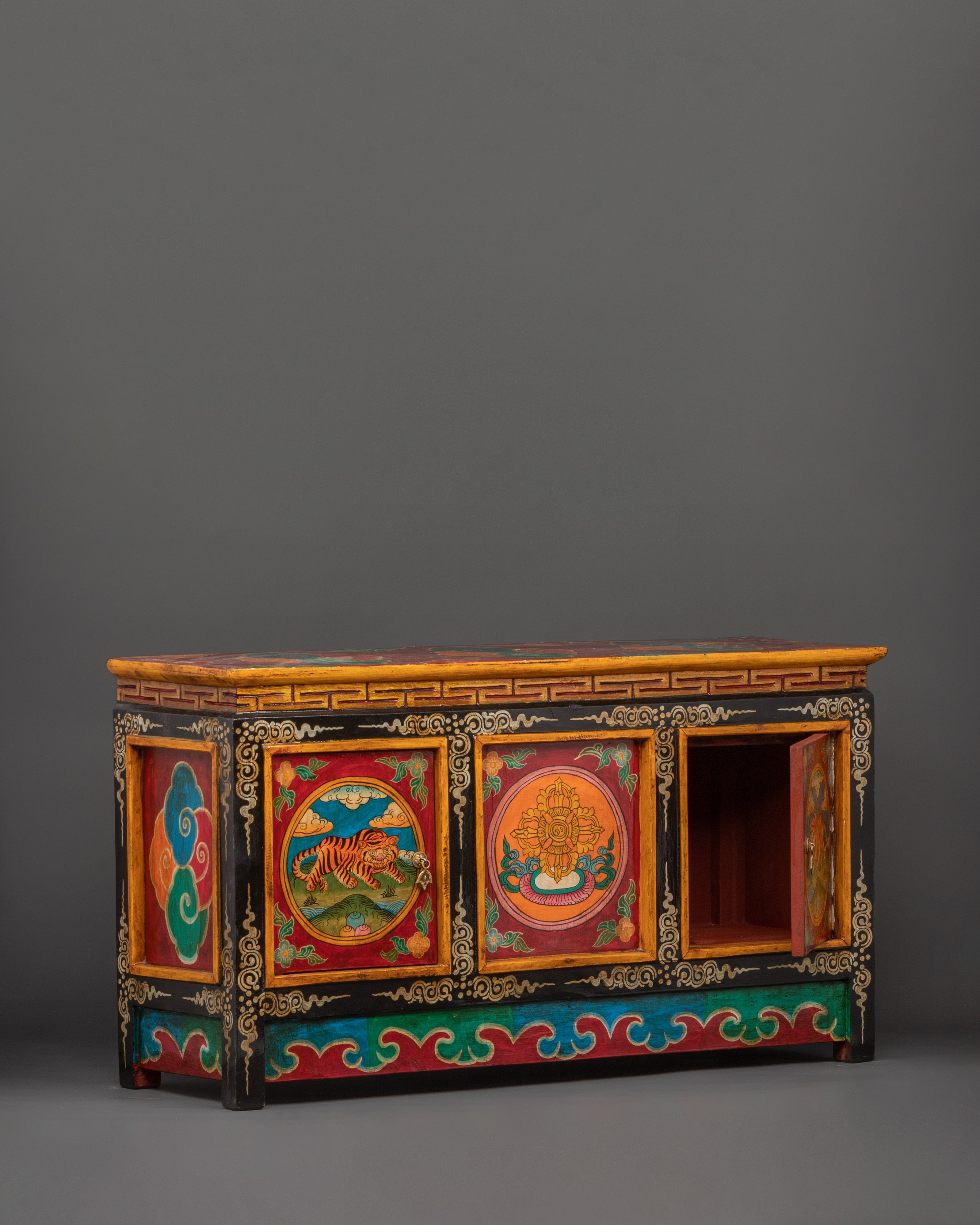 Tibetan Cabinet with Door | Buddhist Altar Storage