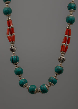 Beaded Necklace Turquoise and Coral | Jewelry for Style and Spirituality