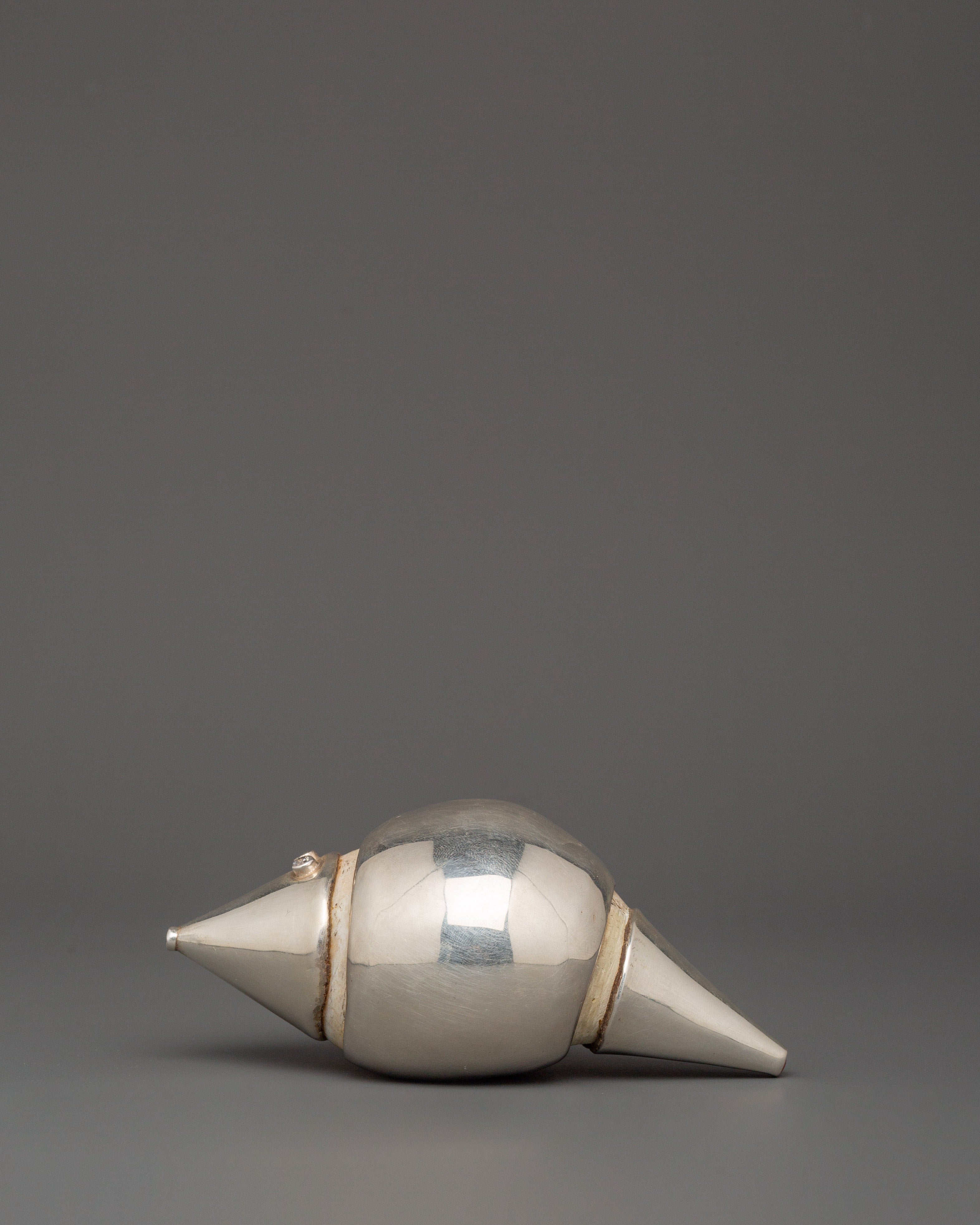 Handcrafted Pure Silver Conch Spiritual Item | Spiritual & Ritual Decor