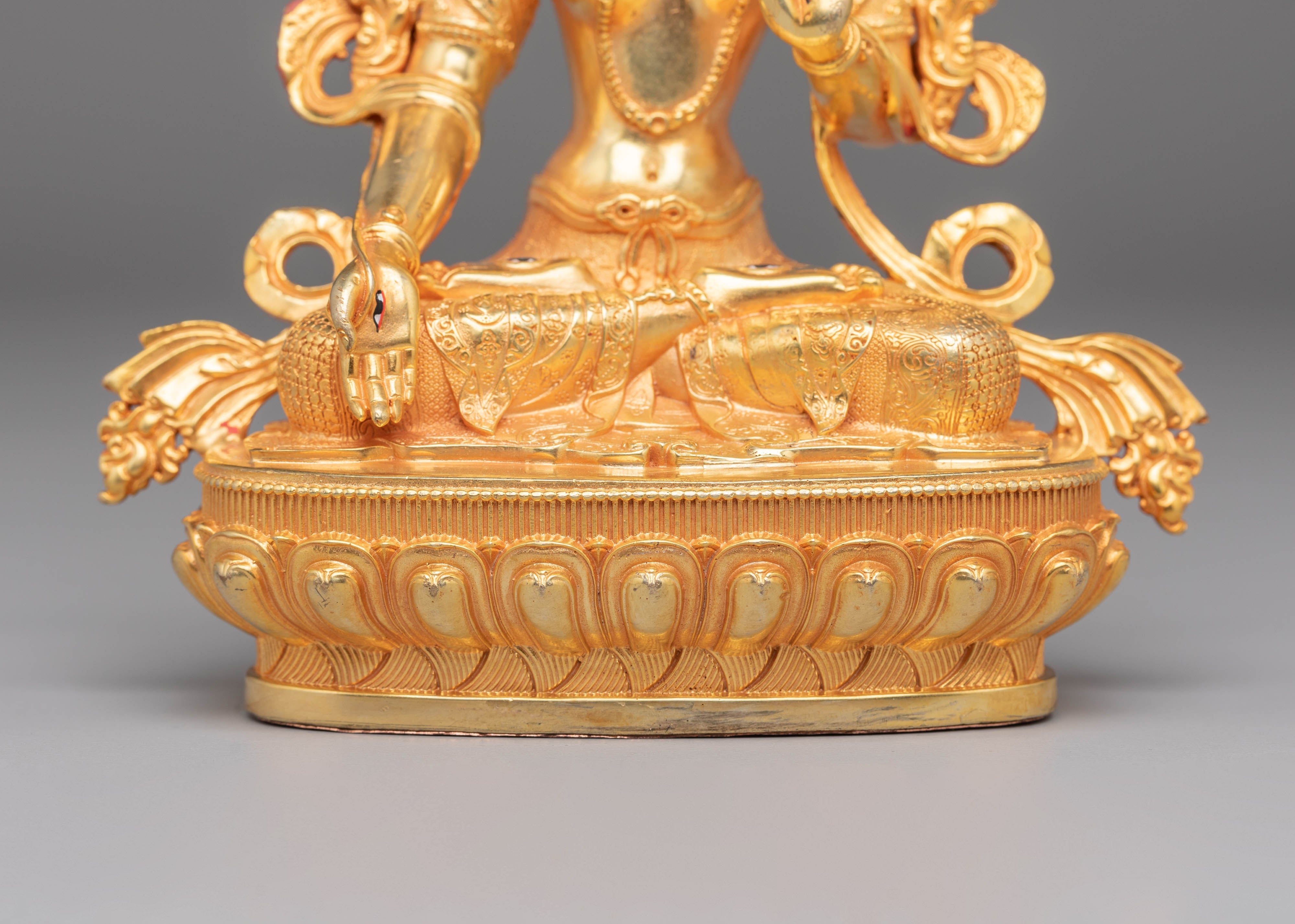 Green Tara Compassion Statue | Handcrafted Tibetan Deity Figurine