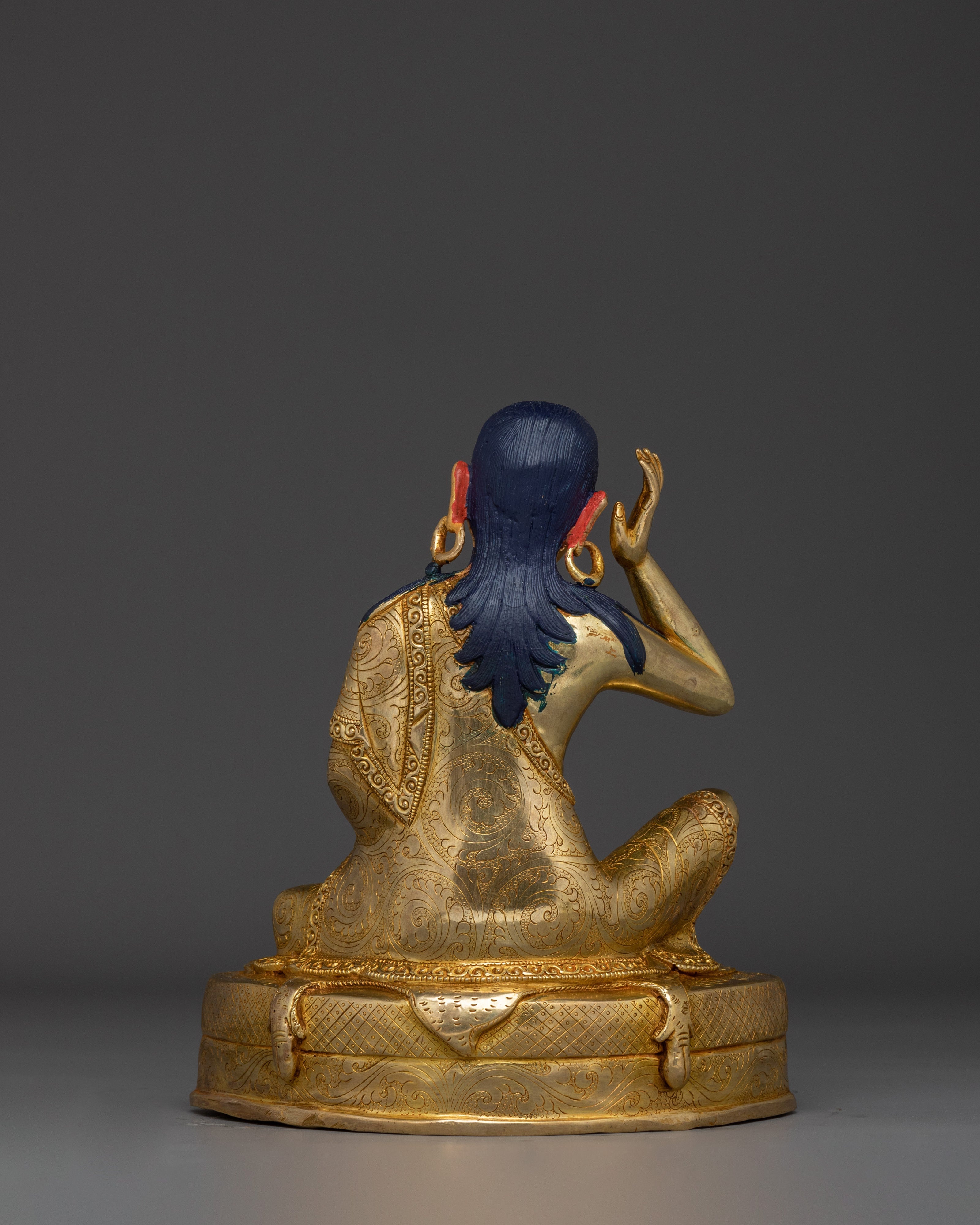 Handcrafted Milarepa Statue for Meditation | Tibetan Yogi Saint Copper Sculpture